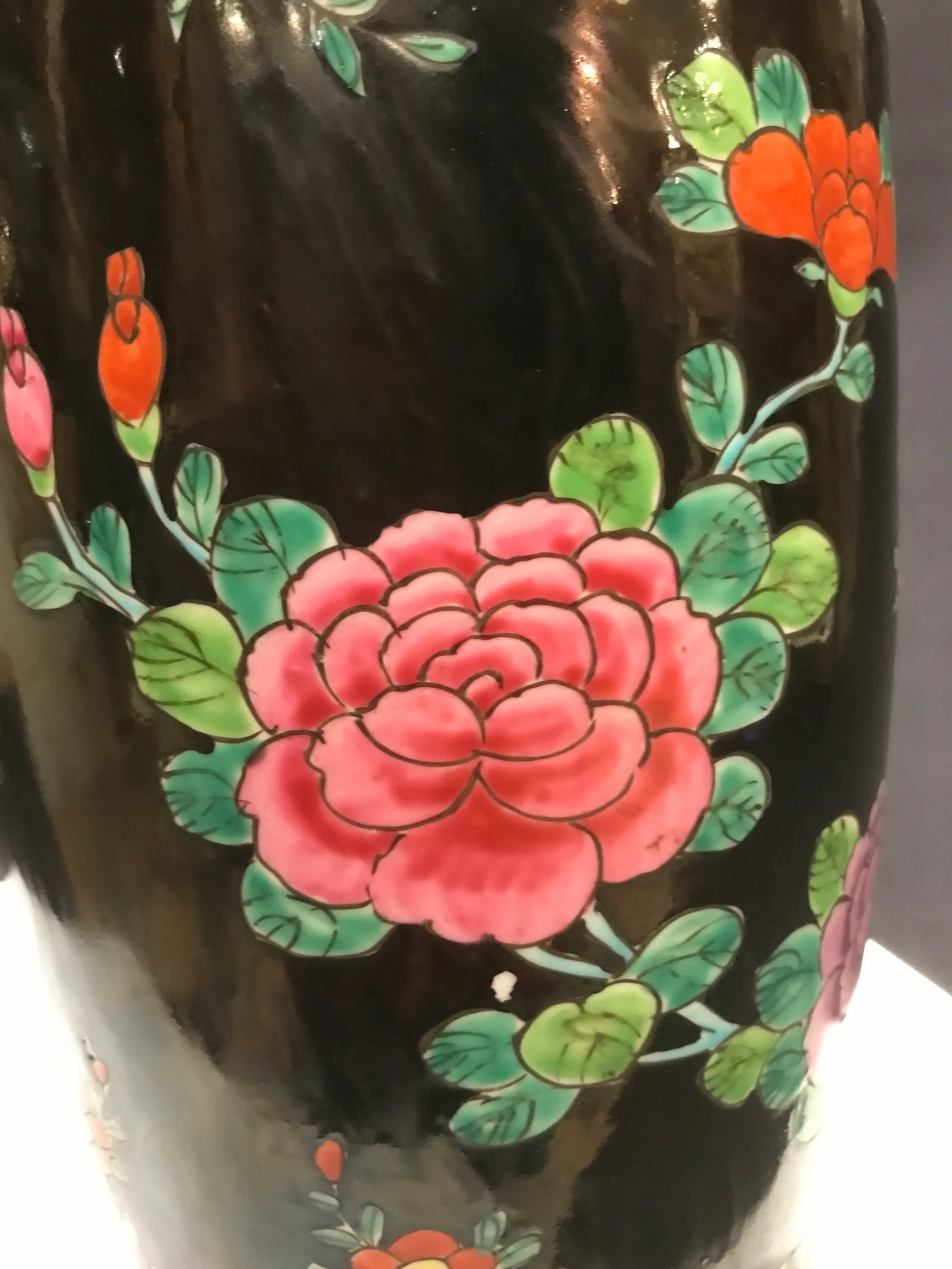 Chinoiserie Asian Vase Famille Bird Flower Butterfly - 2