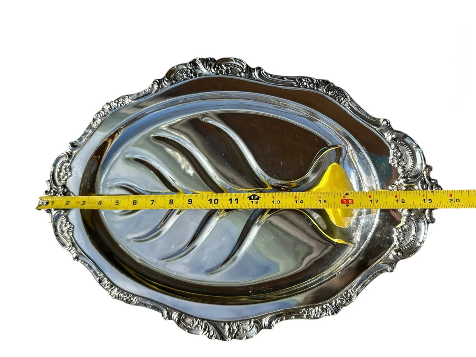 1940s Baroque Wallace Silver-Plate Serving Meat Platter - 7