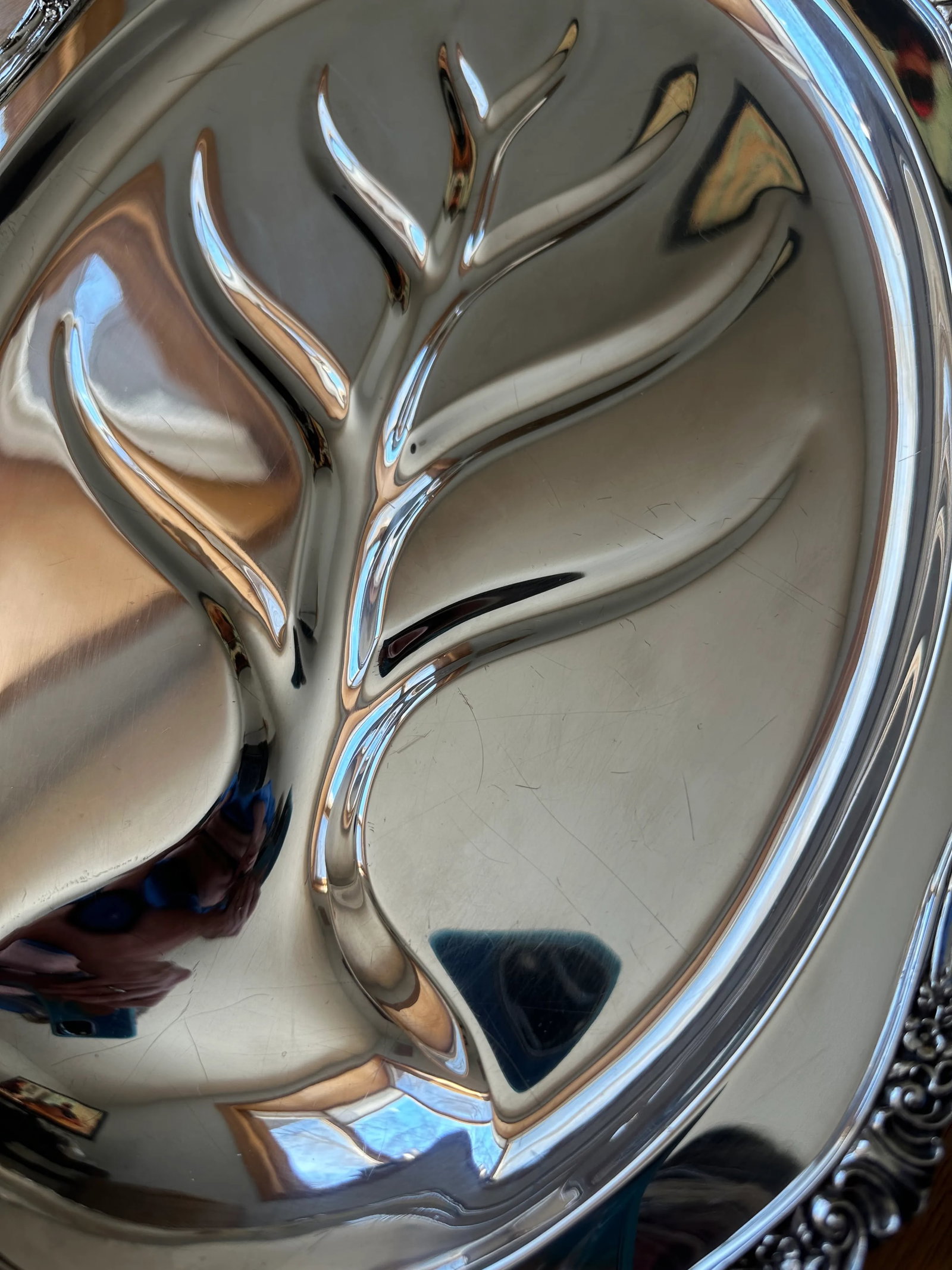 1940s Baroque Wallace Silver-Plate Serving Meat Platter - 9