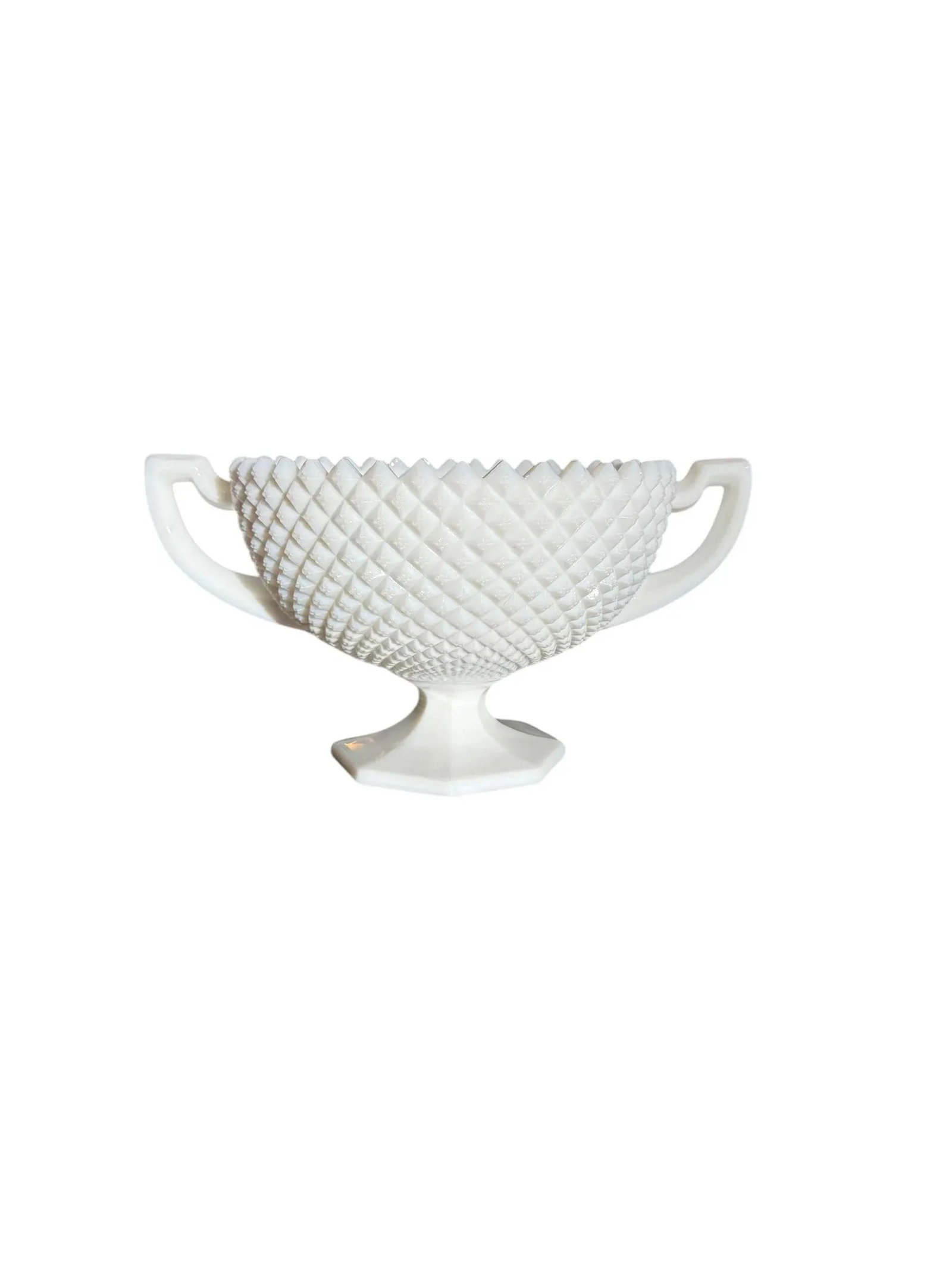 Mid 20th Century Westmoreland Trophy Diamond Hobnail Compote Pedestal Bowl - 8