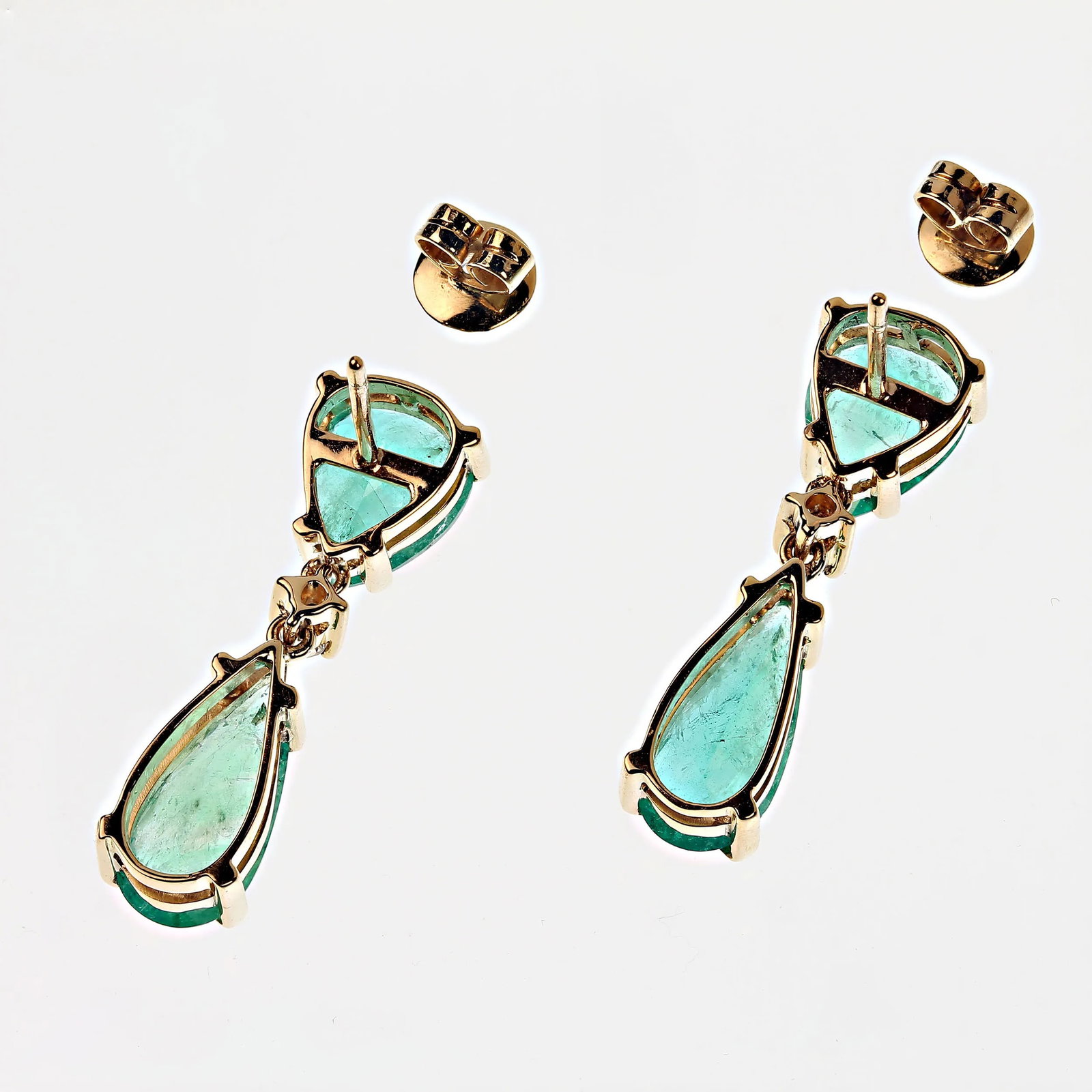 Sparkling Dangle Brazilian Emerald Earrings May Birthstone - 2 Pieces - 5