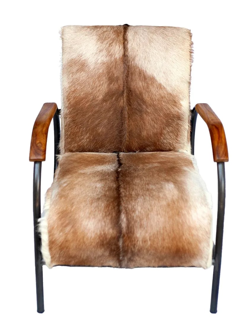Modern Handcrafted Chair from Indonesia With Goat Skin Upholstery - 2