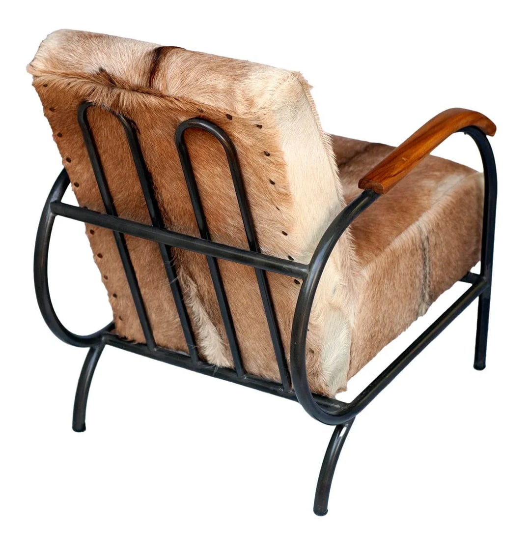 Modern Handcrafted Chair from Indonesia With Goat Skin Upholstery - 4