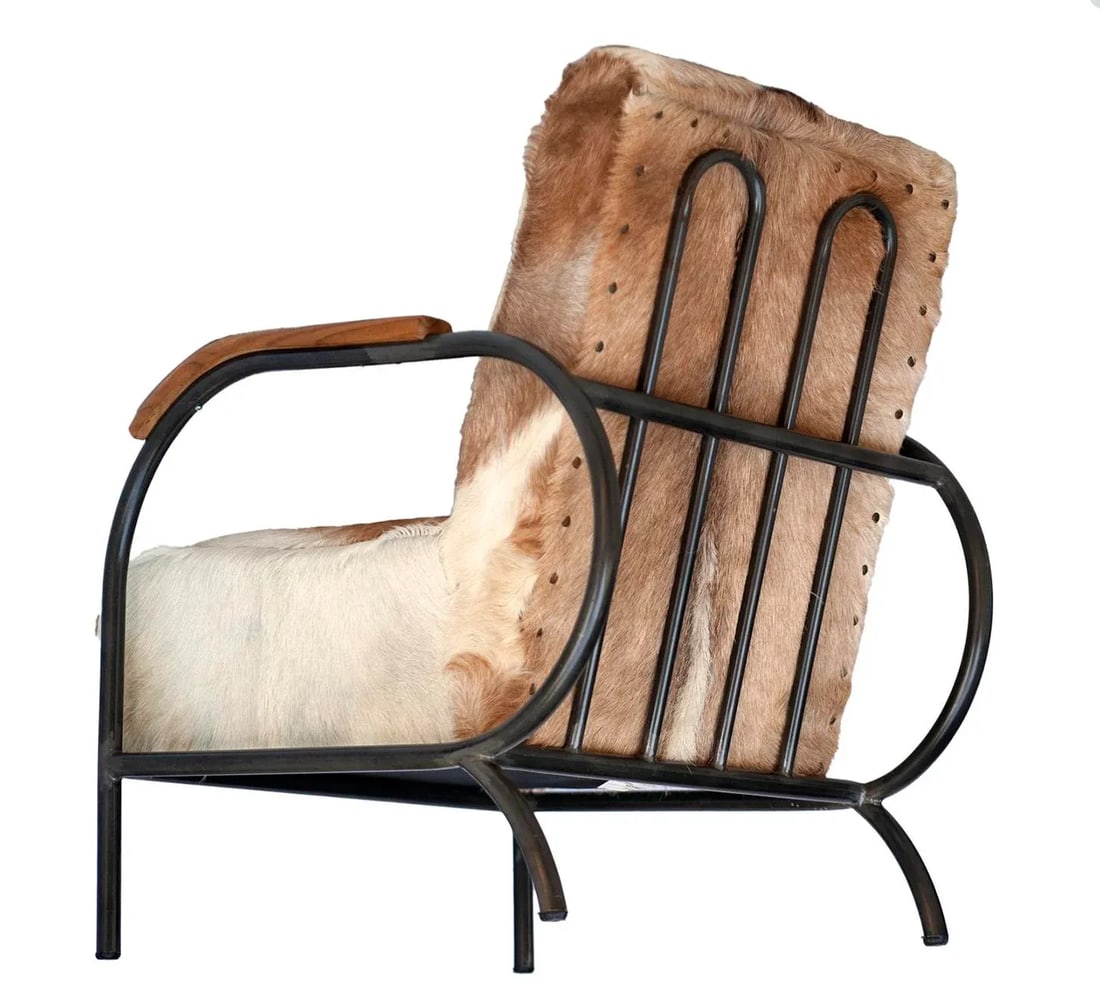Modern Handcrafted Chair from Indonesia With Goat Skin Upholstery - 6