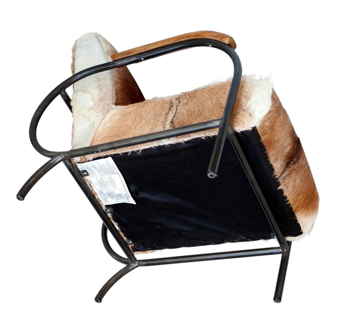 Modern Handcrafted Chair from Indonesia With Goat Skin Upholstery - 7