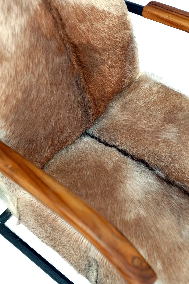 Modern Handcrafted Chair from Indonesia With Goat Skin Upholstery - 8
