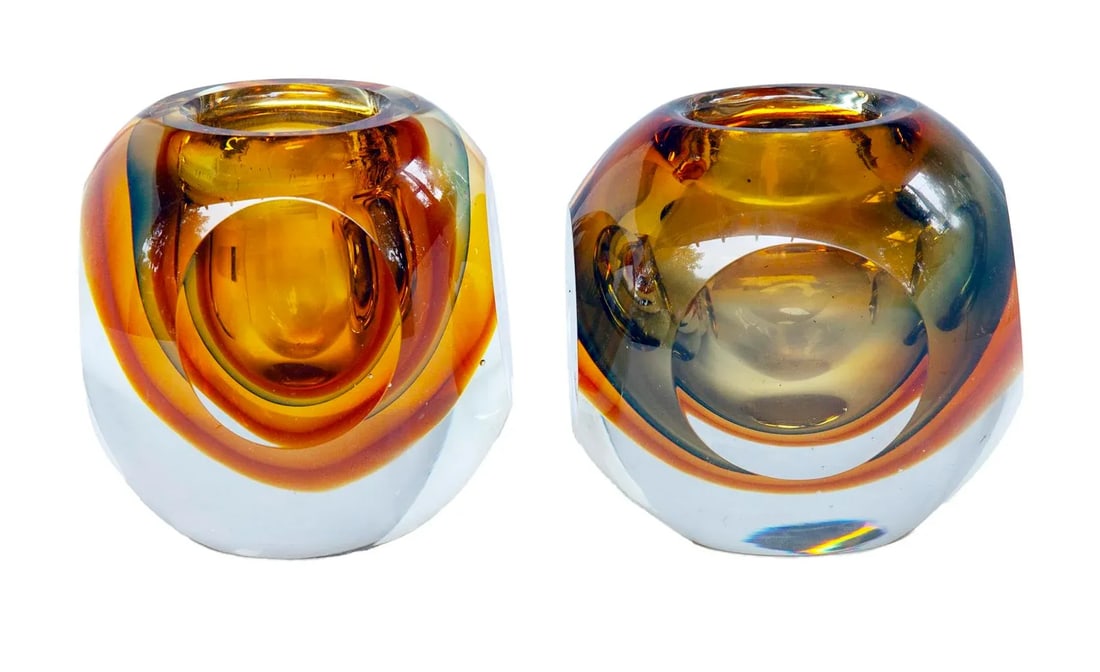 Pair of Late 20th Century Crystal Glass Vases - 2