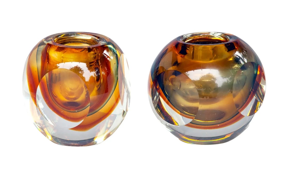 Pair of Late 20th Century Crystal Glass Vases - 4