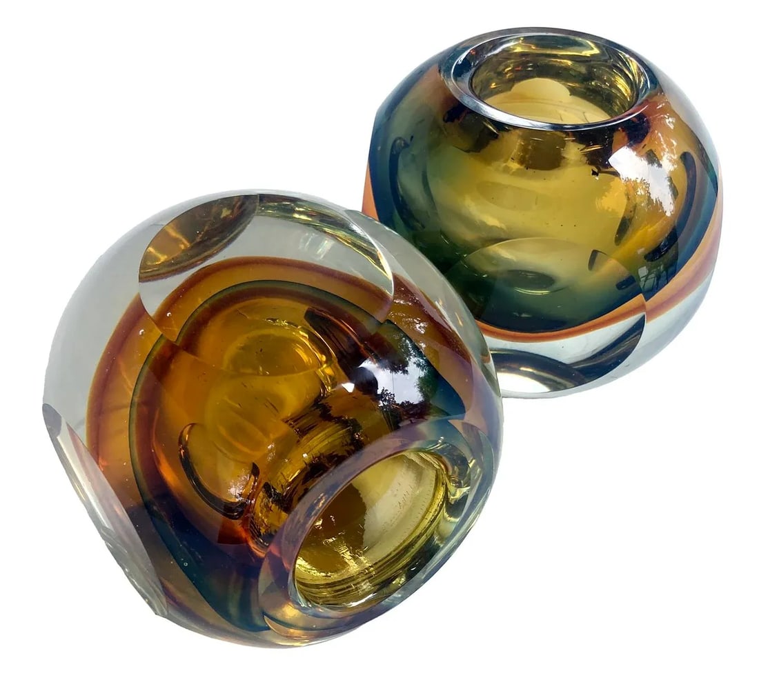 Pair of Late 20th Century Crystal Glass Vases - 6