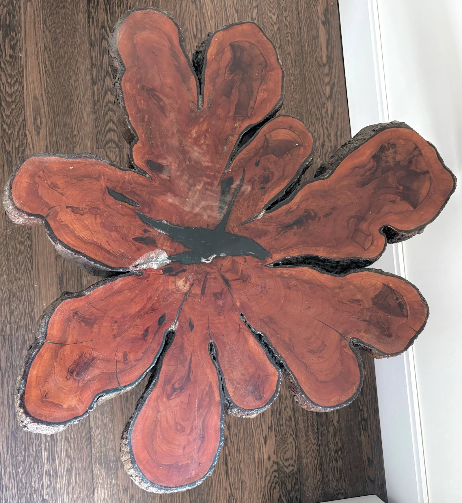 American Single Slab Natural Free-Form Tree Cut Burl Side Table - 3