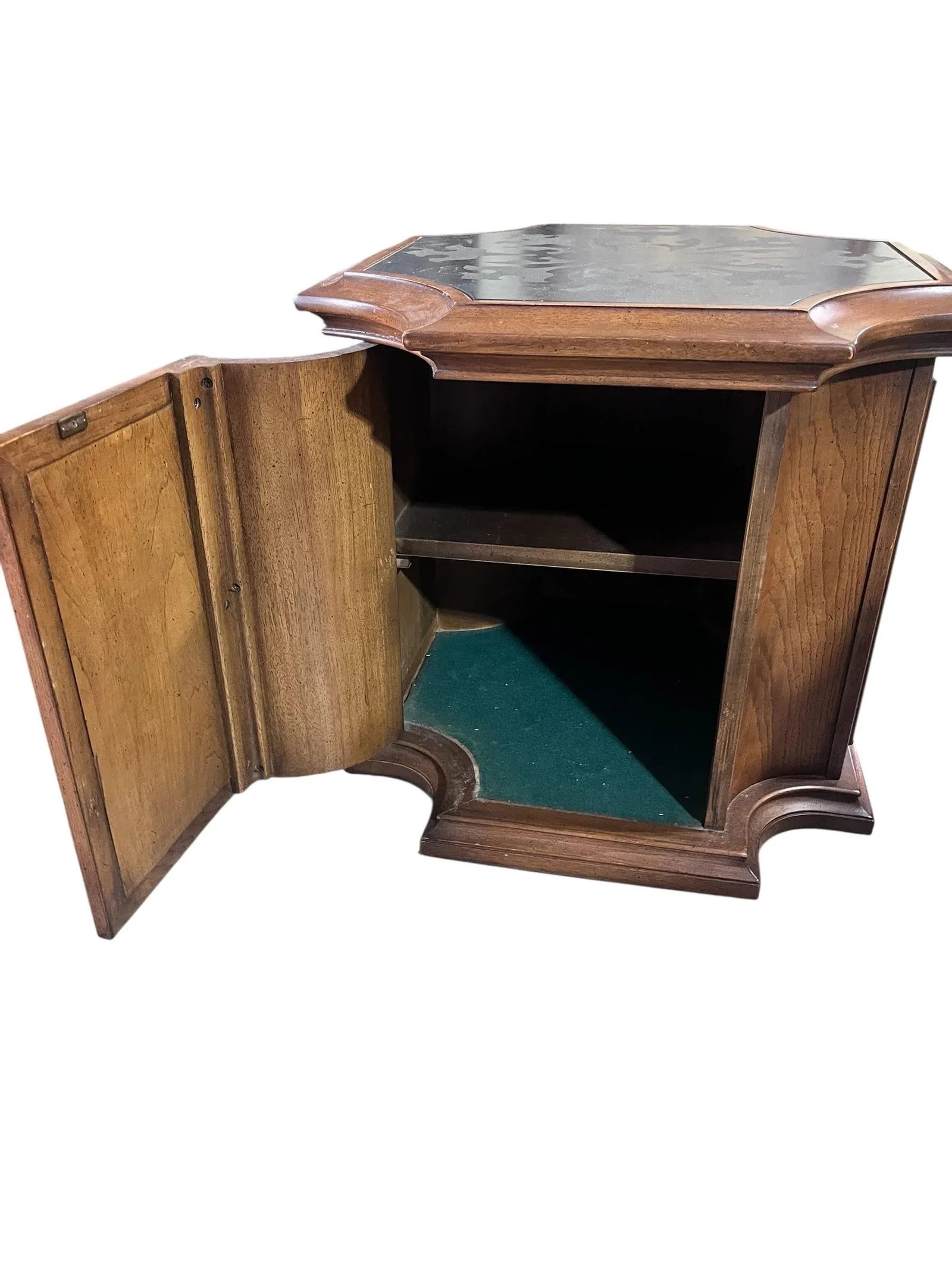 1960s Drexel Spanish Mediterranean Storage Accent End Table With Etched Slate Top - 6