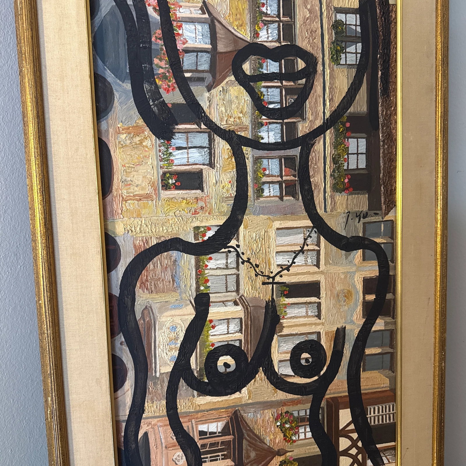 1970s Peter Keil Original Abstract Portrait Painting, Framed - 10