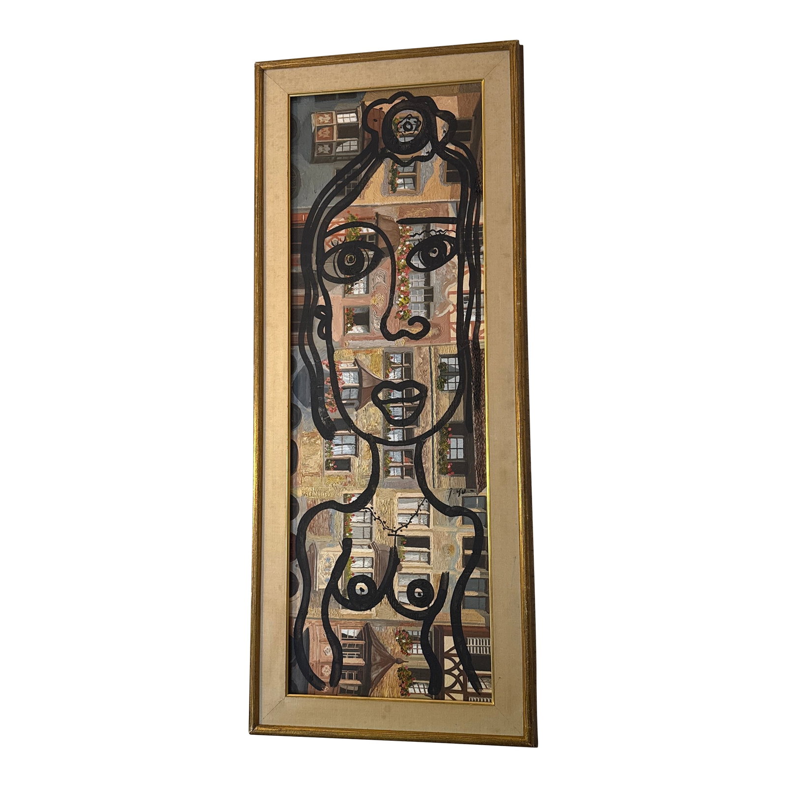 1970s Peter Keil Original Abstract Portrait Painting, Framed: Fantastic original painting by Listed world renowned artist Peter Robert Keil (born 1942 Germany) Peter has self proclaimed to be the last of the living legend artists working in his career with