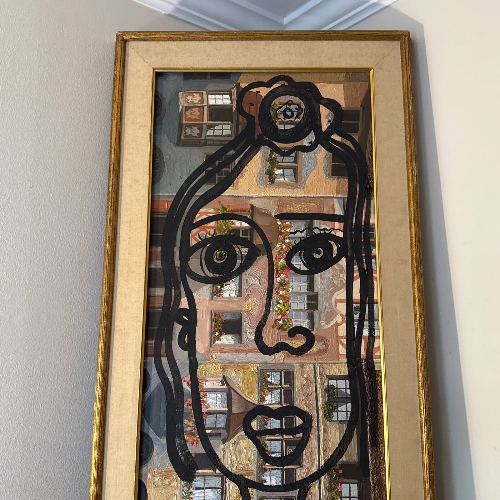 1970s Peter Keil Original Abstract Portrait Painting, Framed - 5