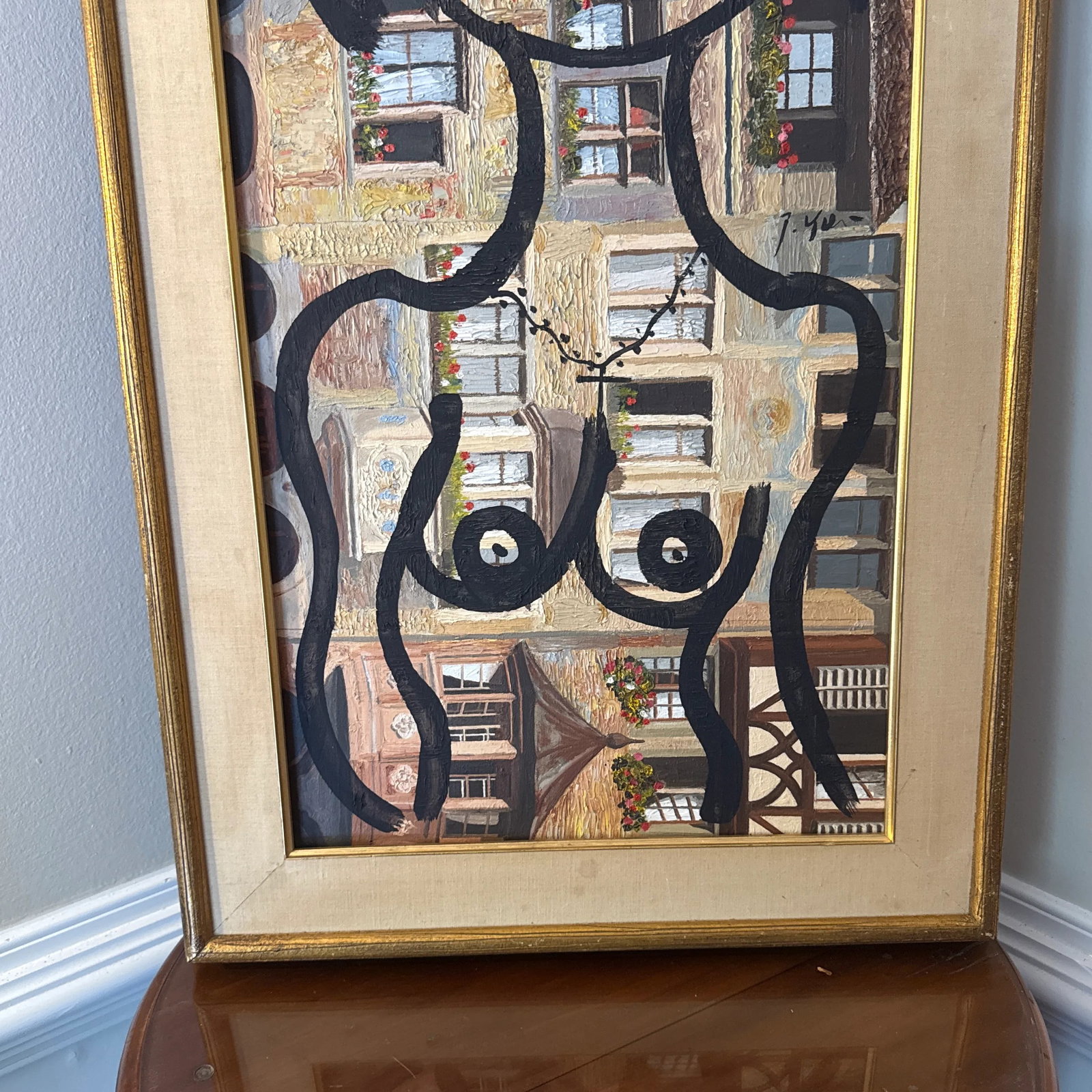 1970s Peter Keil Original Abstract Portrait Painting, Framed - 9