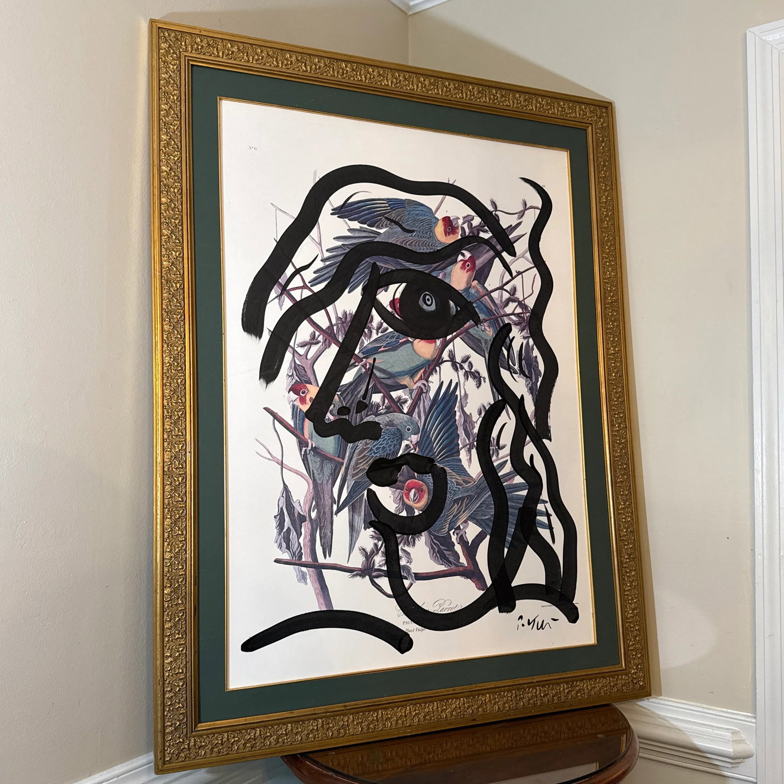 1970s Peter Keil Contemporary Original Black & White Abstract Portrait Painting, Framed - 2