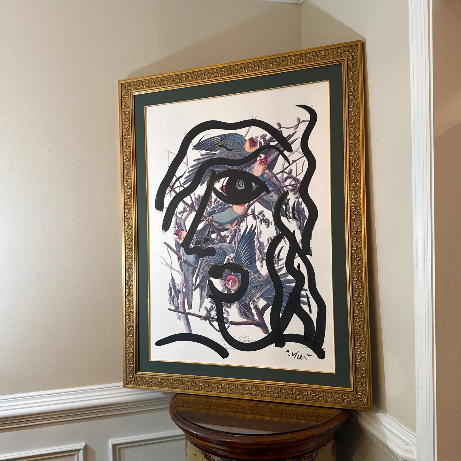 1970s Peter Keil Contemporary Original Black & White Abstract Portrait Painting, Framed - 4