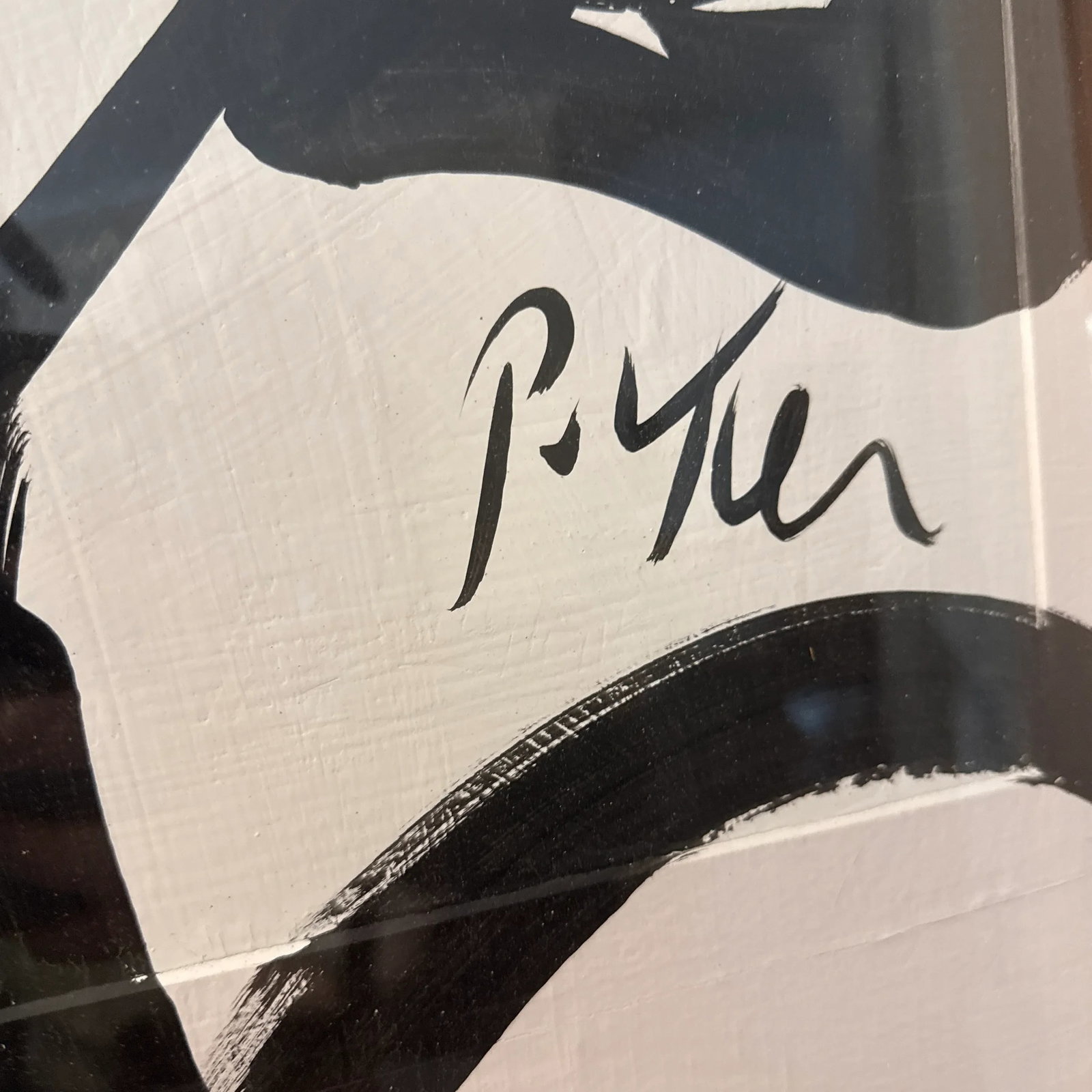 1970s Peter Keil Original Black & White Abstract Portrait Painting, Framed - 5