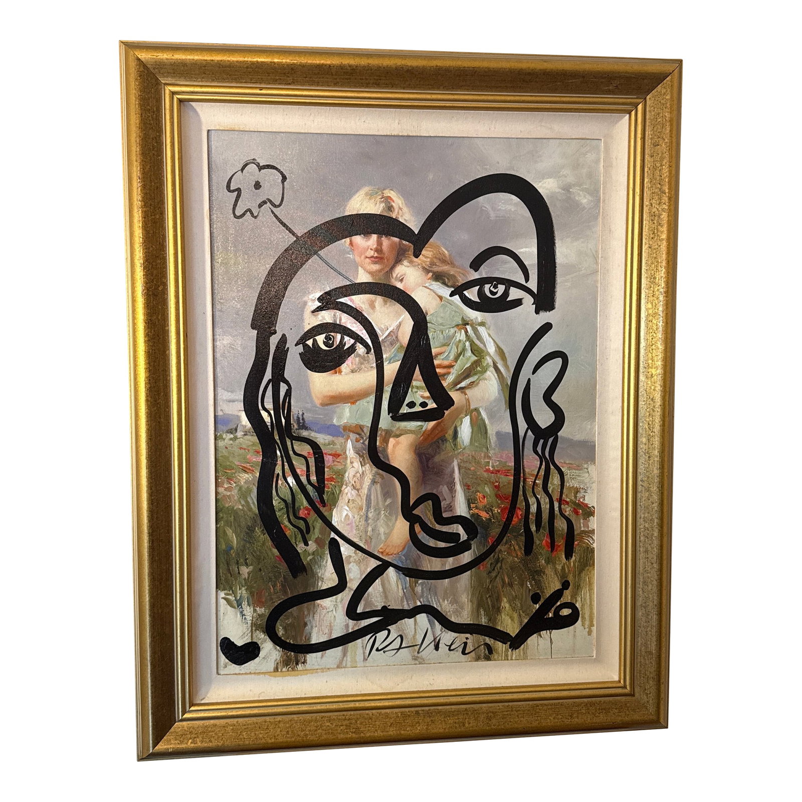 1970s Peter Keil Original Abstract Portrait Painting, Framed: Fantastic original painting by Listed world renowned artist Peter Robert Keil (born 1942 Germany) Peter has self proclaimed to be the last of the living legend artists working in his career with