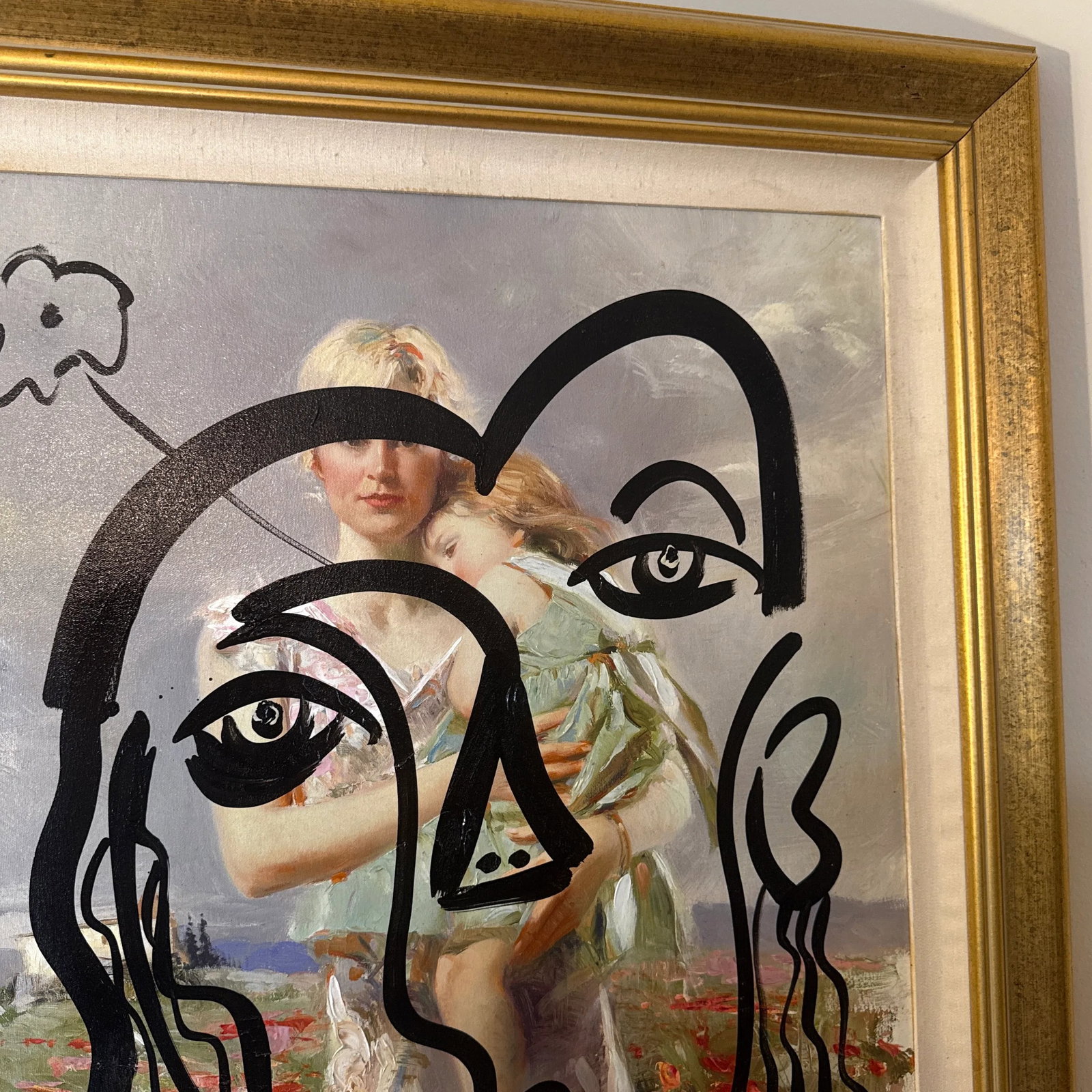 1970s Peter Keil Original Abstract Portrait Painting, Framed - 4