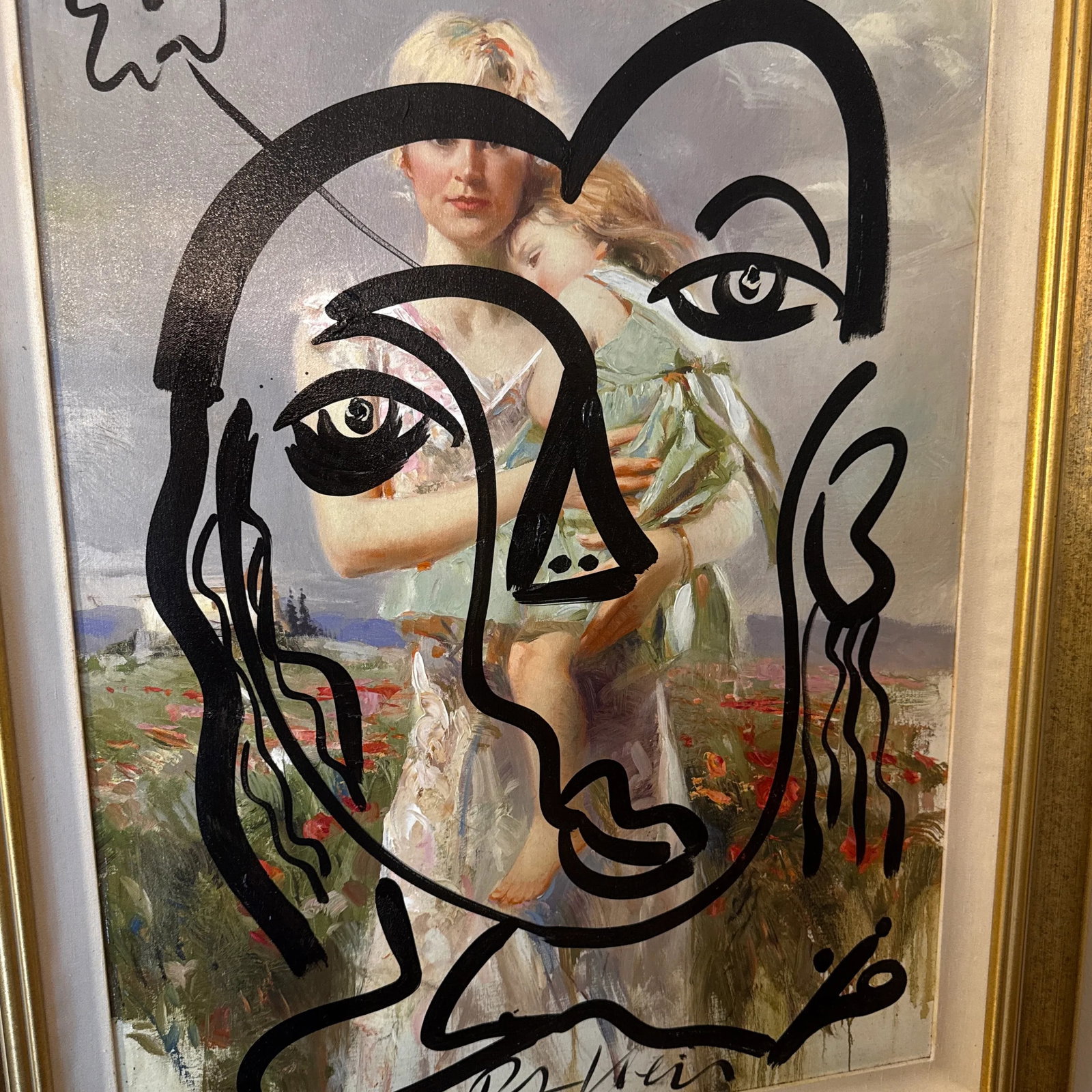 1970s Peter Keil Original Abstract Portrait Painting, Framed - 5