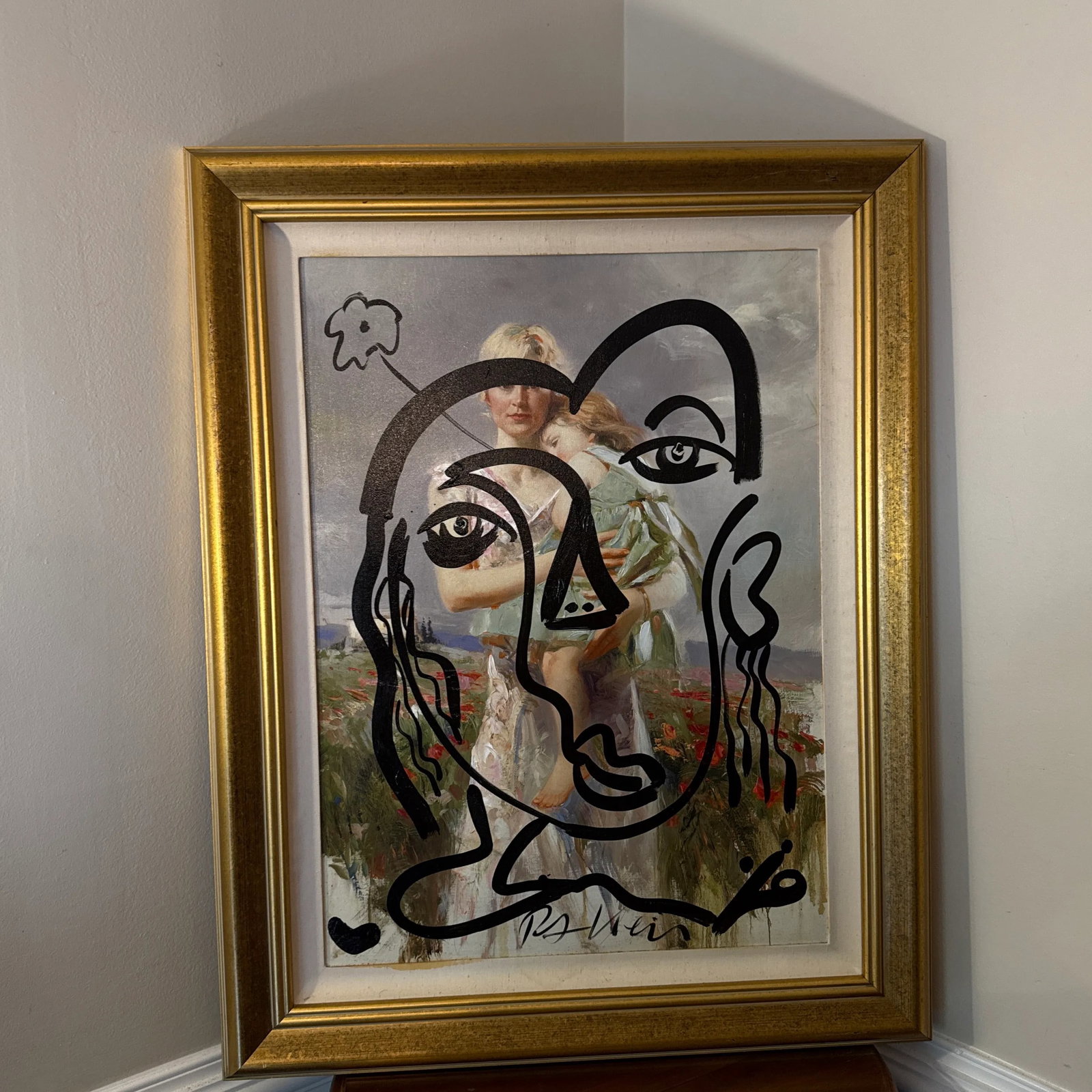 1970s Peter Keil Original Abstract Portrait Painting, Framed - 6