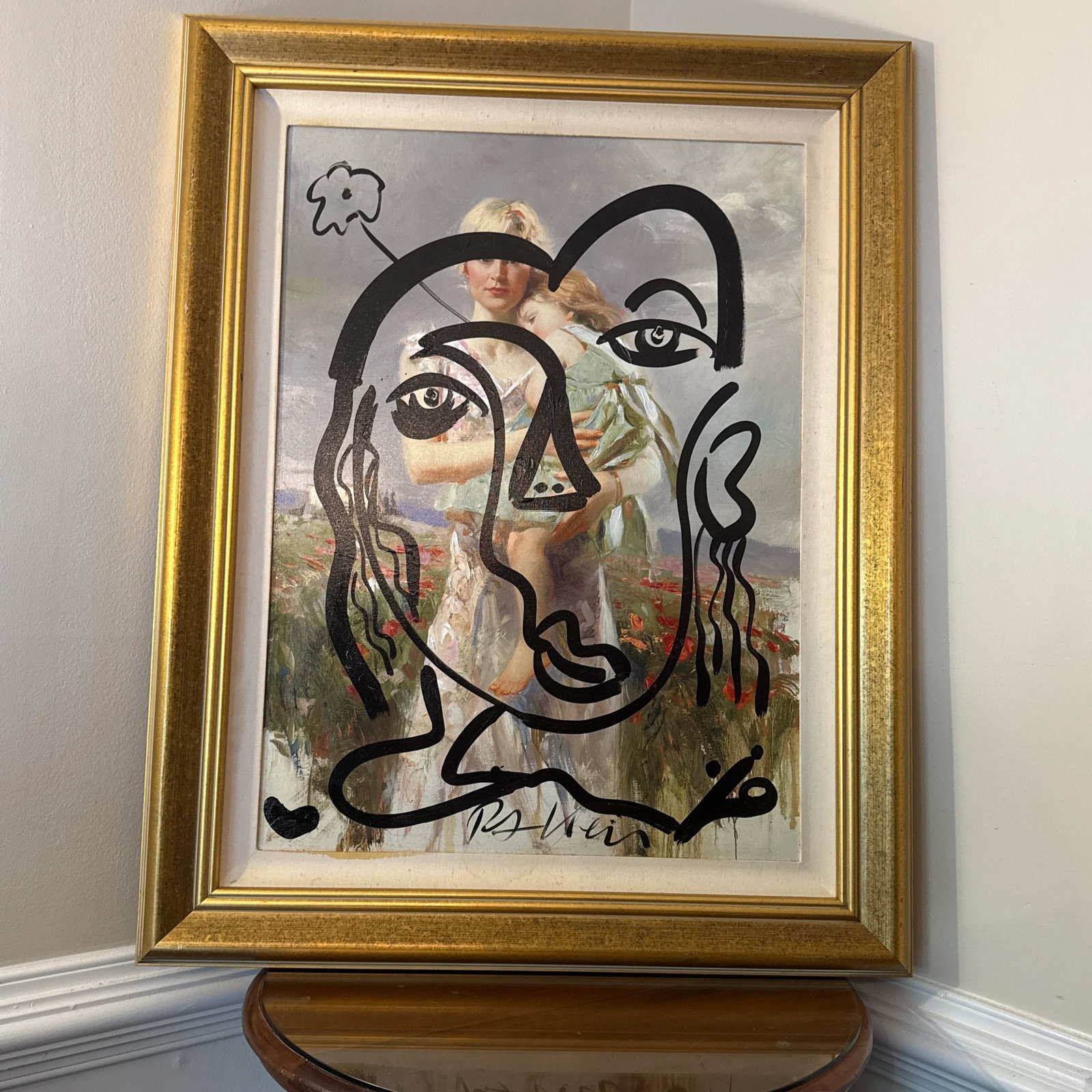 1970s Peter Keil Original Abstract Portrait Painting, Framed - 7