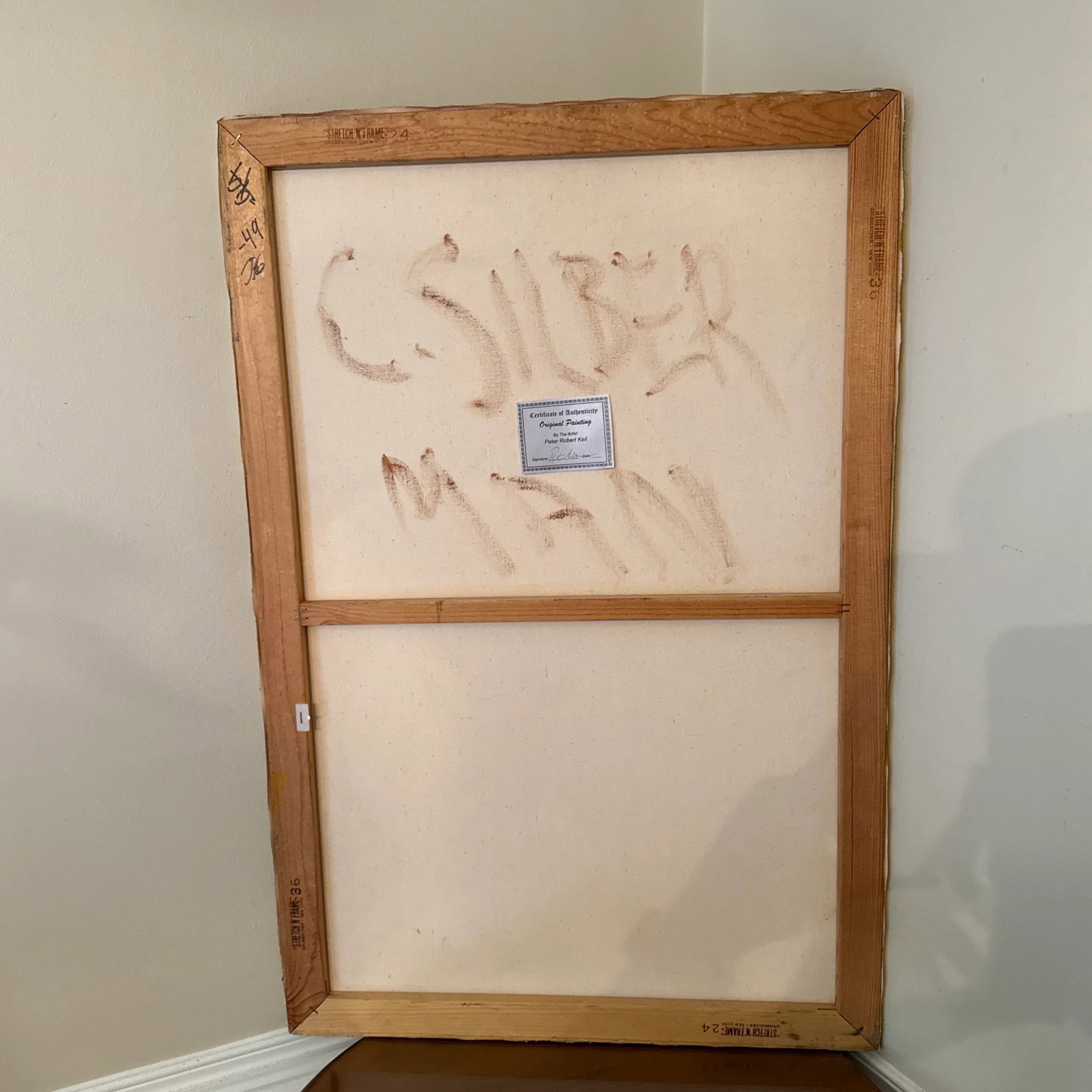 1960s Peter Keil Original Blue Abstract Portrait Mix Media Painting - 7