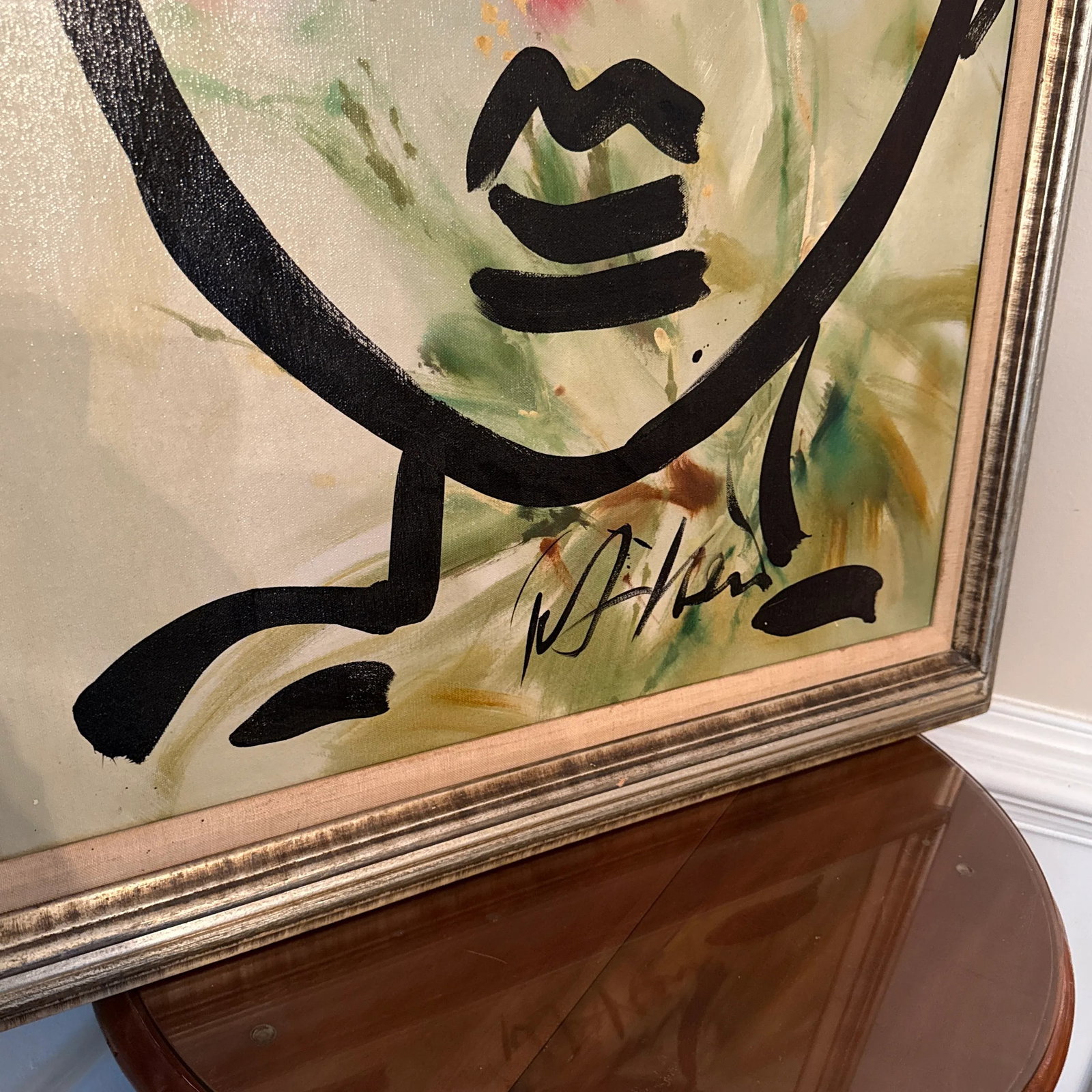 Peter Keil Original Abstract Portrait Painting, Framed - 3