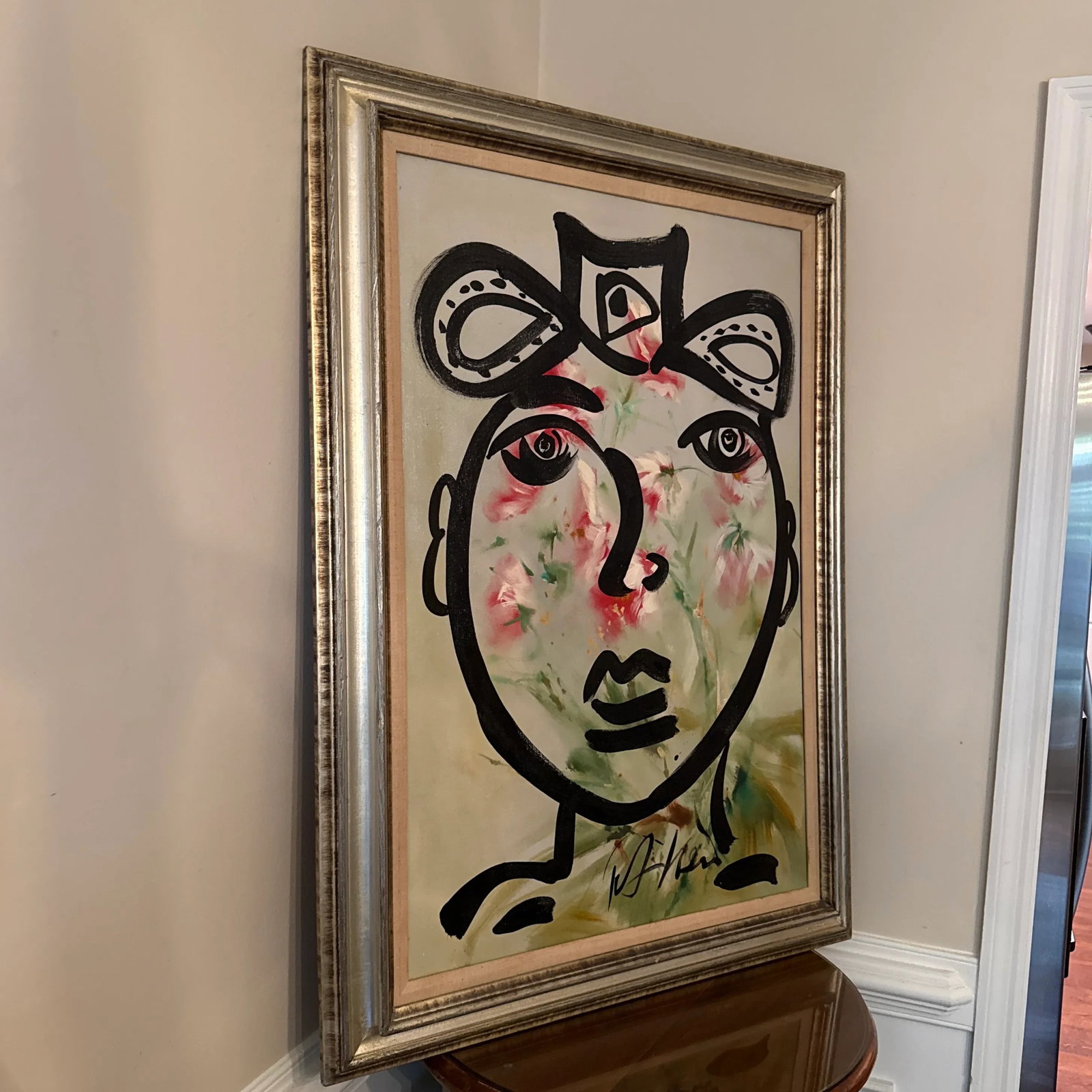 Peter Keil Original Abstract Portrait Painting, Framed - 8