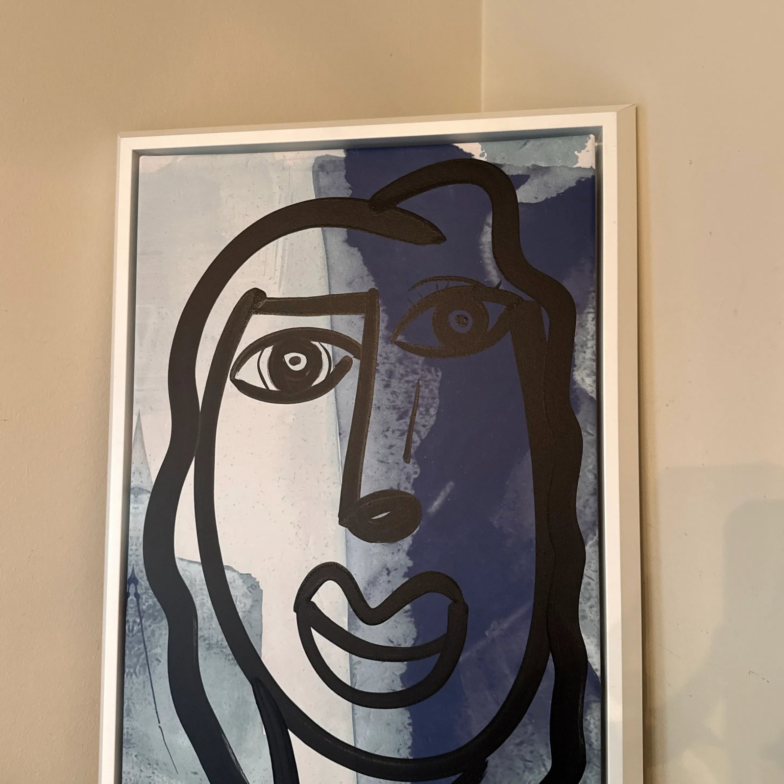 1970s Peter Keil Original Black & White Abstract Portrait Painting, Framed - 5