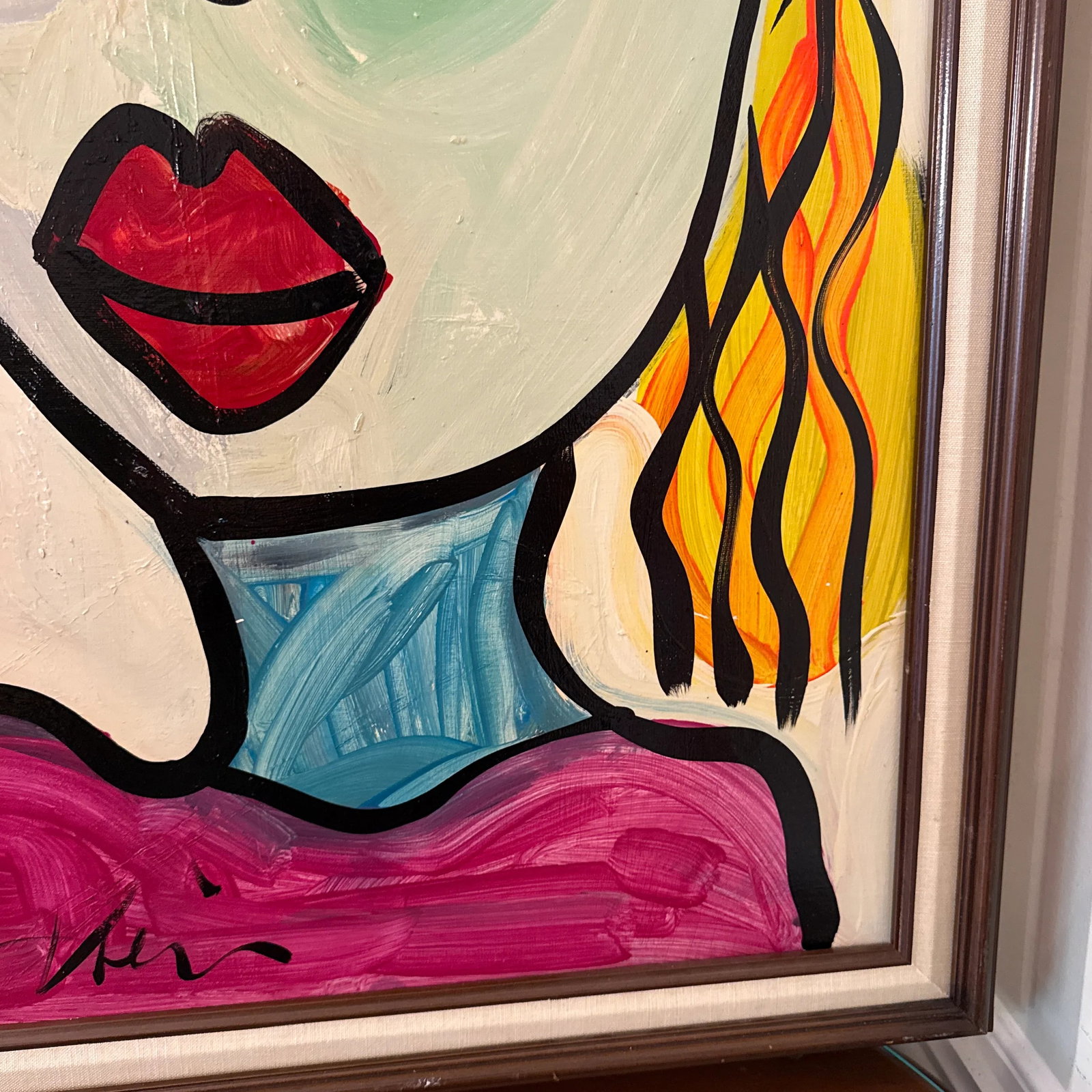 Vintage Abstract Painting by Peter Keil, Framed - 10