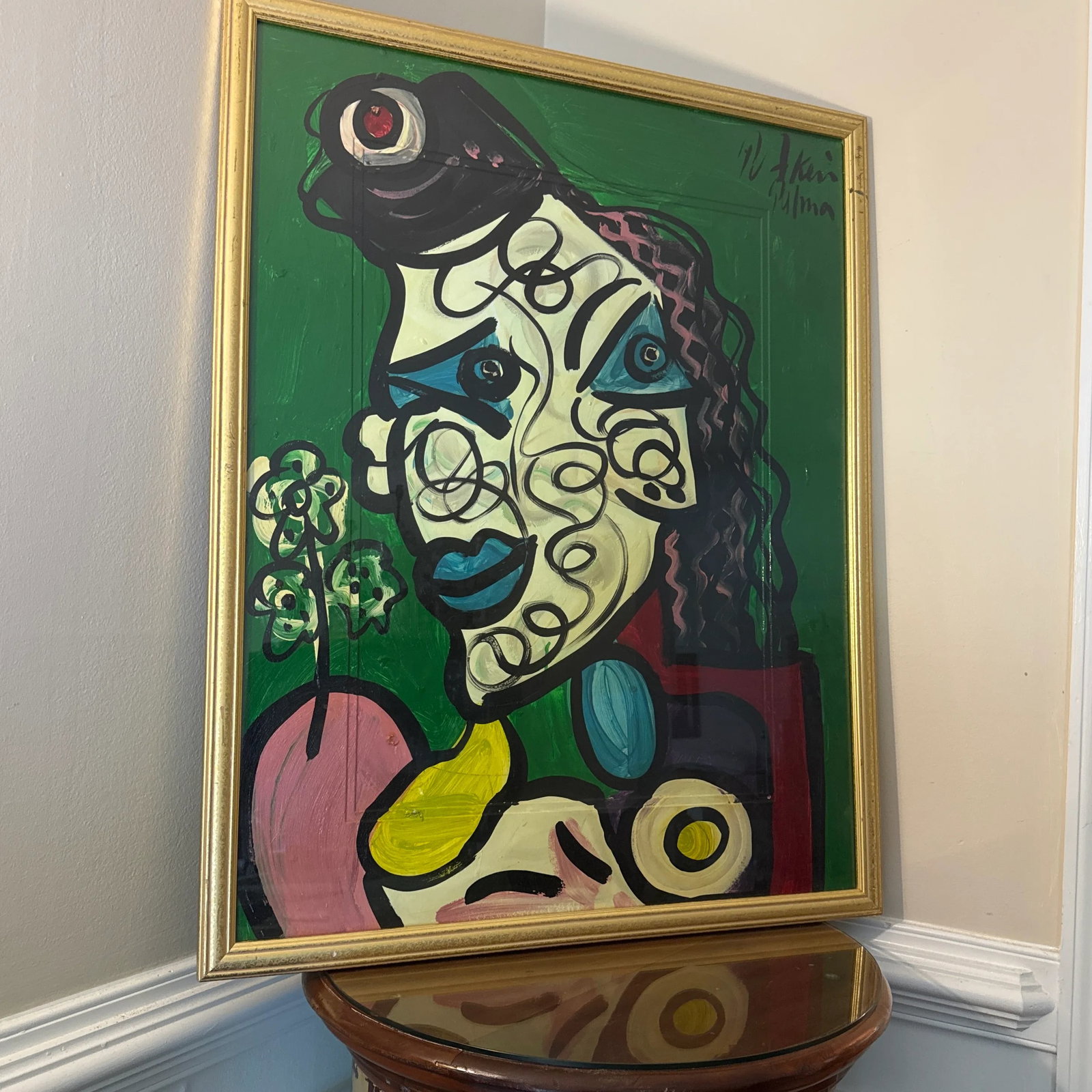 1960s Early Peter Keil Abstract Cubist Palma Painting on Board ~ Framed - 2