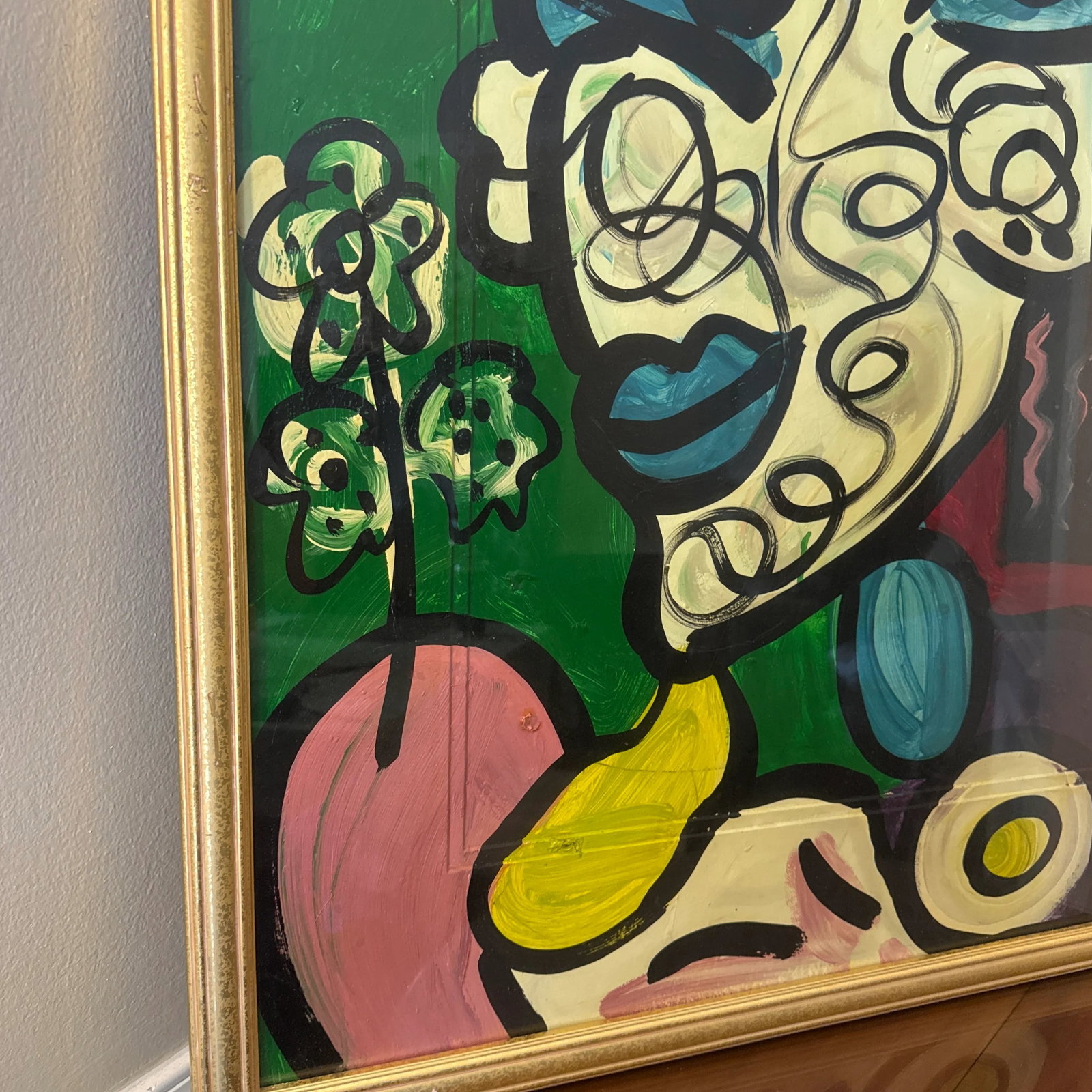 1960s Early Peter Keil Abstract Cubist Palma Painting on Board ~ Framed - 3