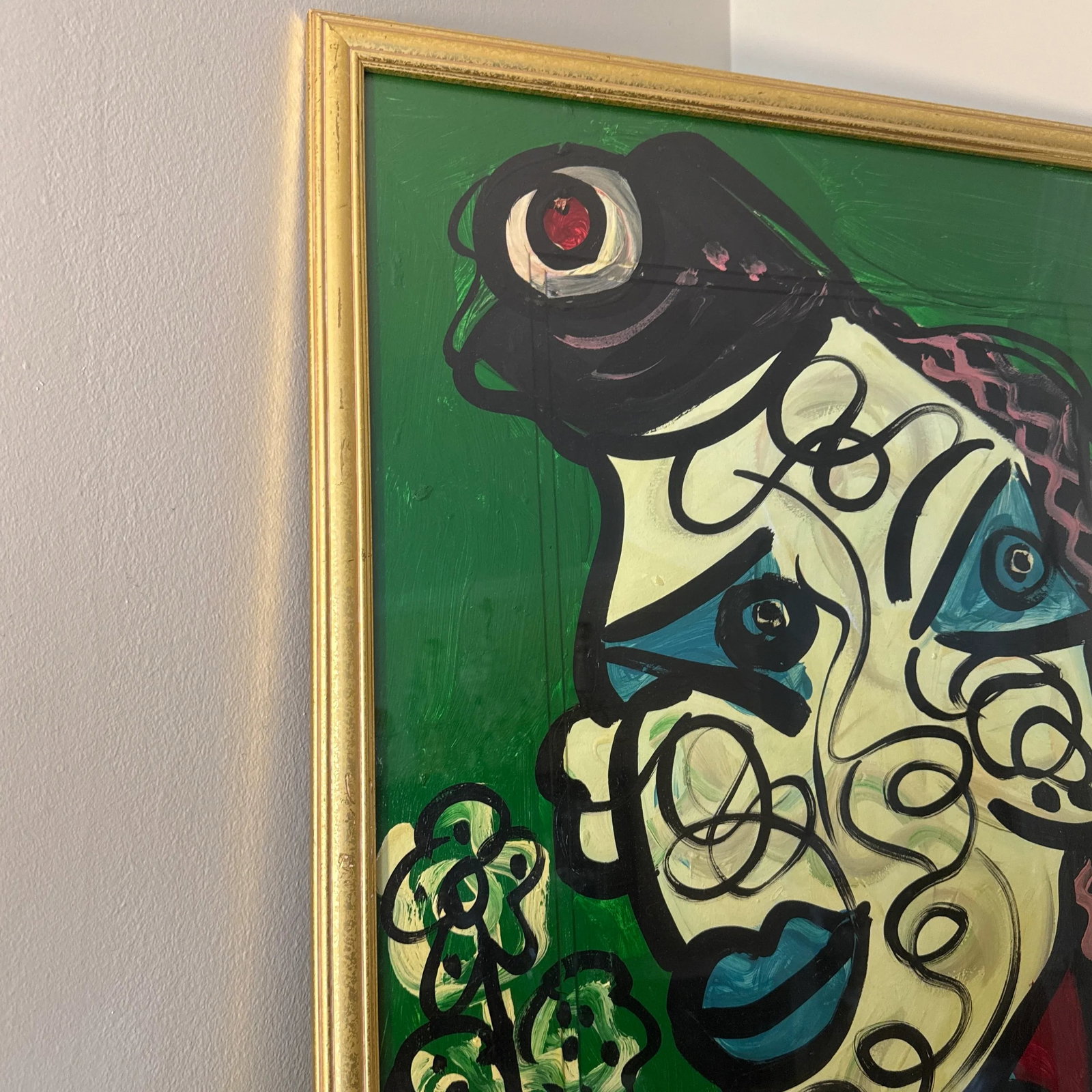 1960s Early Peter Keil Abstract Cubist Palma Painting on Board ~ Framed - 4