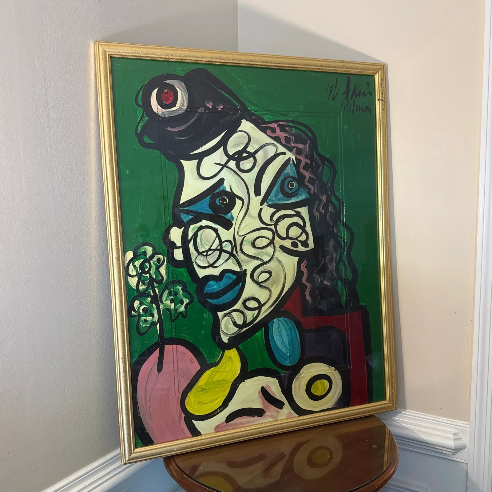1960s Early Peter Keil Abstract Cubist Palma Painting on Board ~ Framed - 8