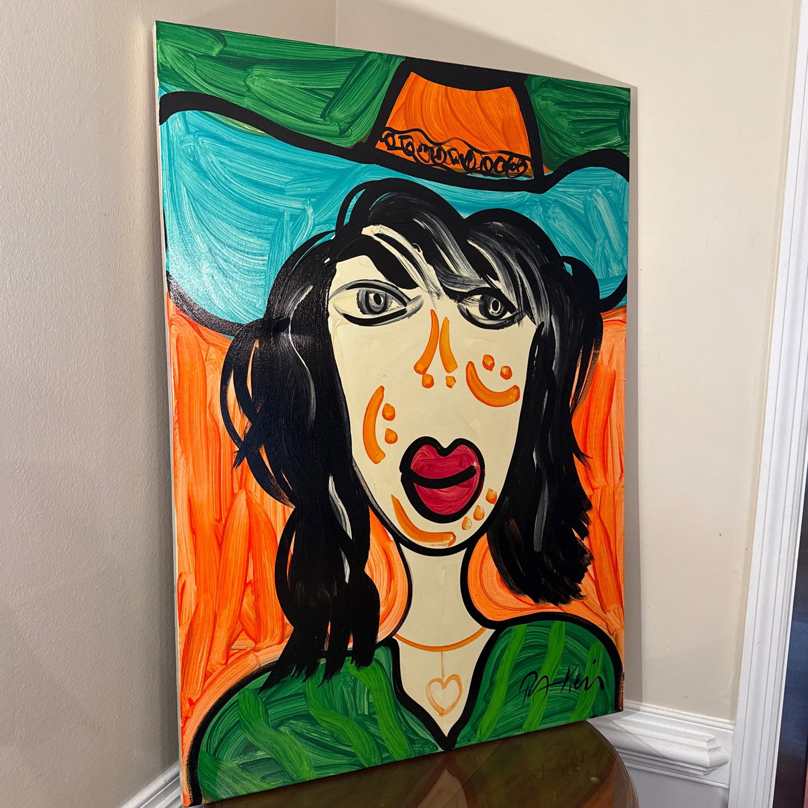 1970s Peter Keil Abstract Colorful Female Portrait Painting - 2