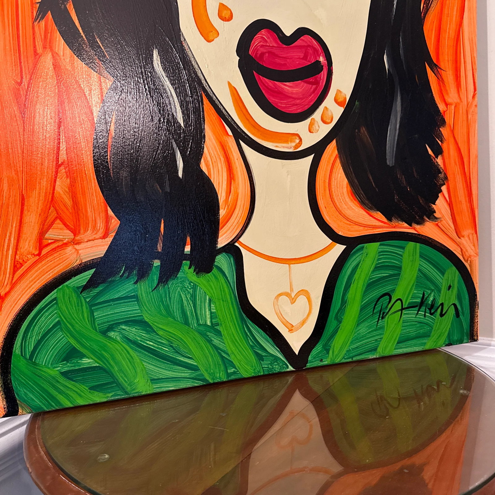 1970s Peter Keil Abstract Colorful Female Portrait Painting - 3