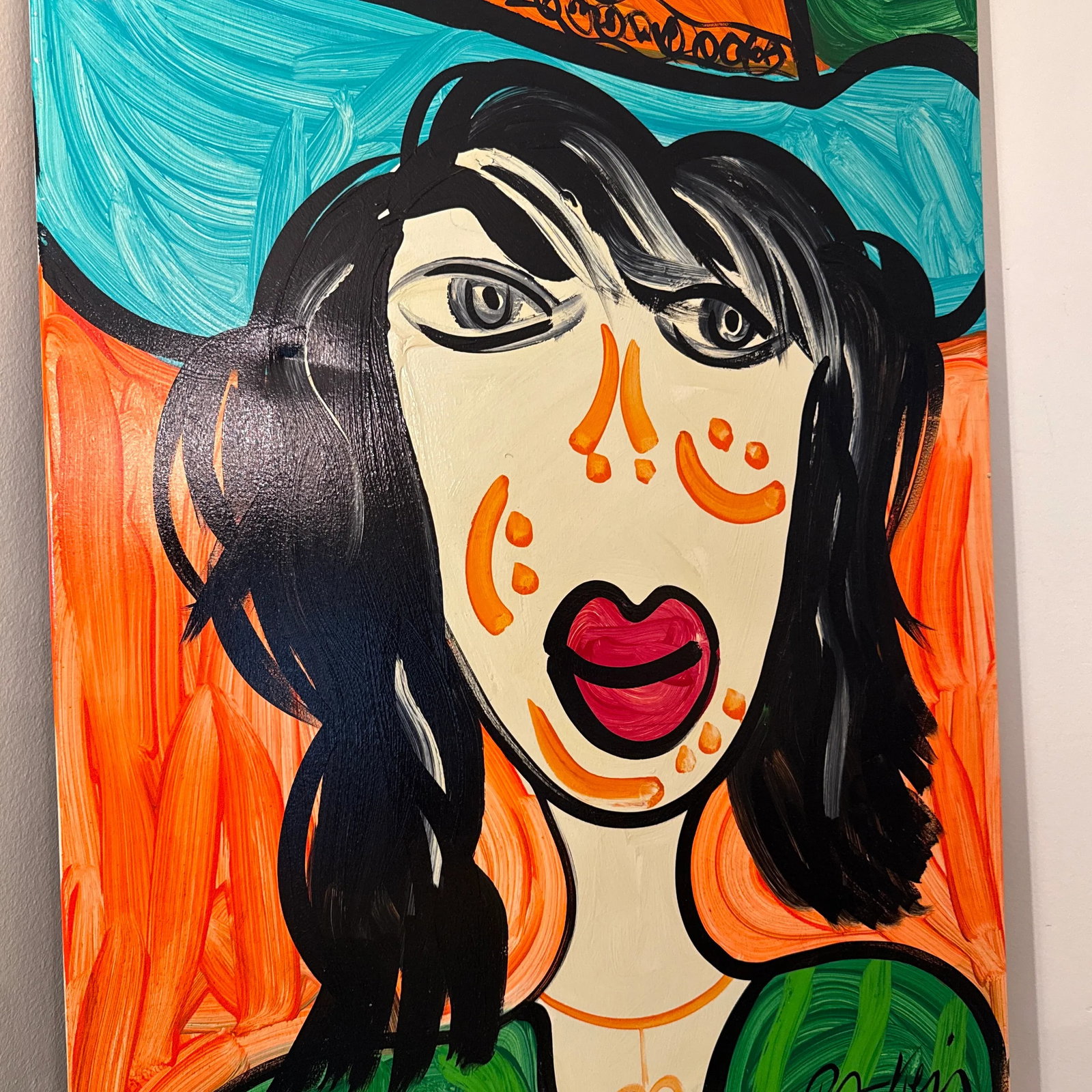 1970s Peter Keil Abstract Colorful Female Portrait Painting - 4
