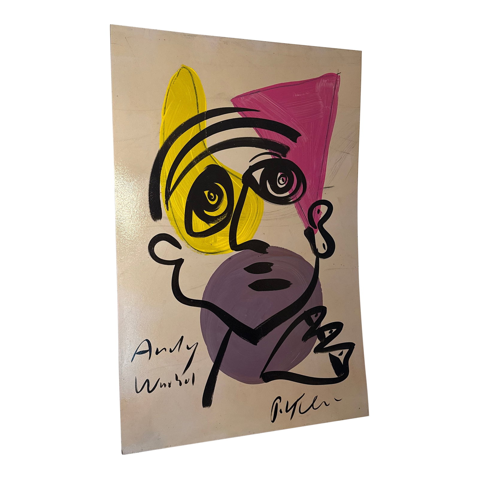 1970 Vintage Peter Keil Abstract Painting on Board: AndyWarhol edition Peter Keil is a German artist known for his distinctive approach to abstract and figurative art. He was born in 1942 in Berlin, Germany. Keil gained recognition for his colorful,