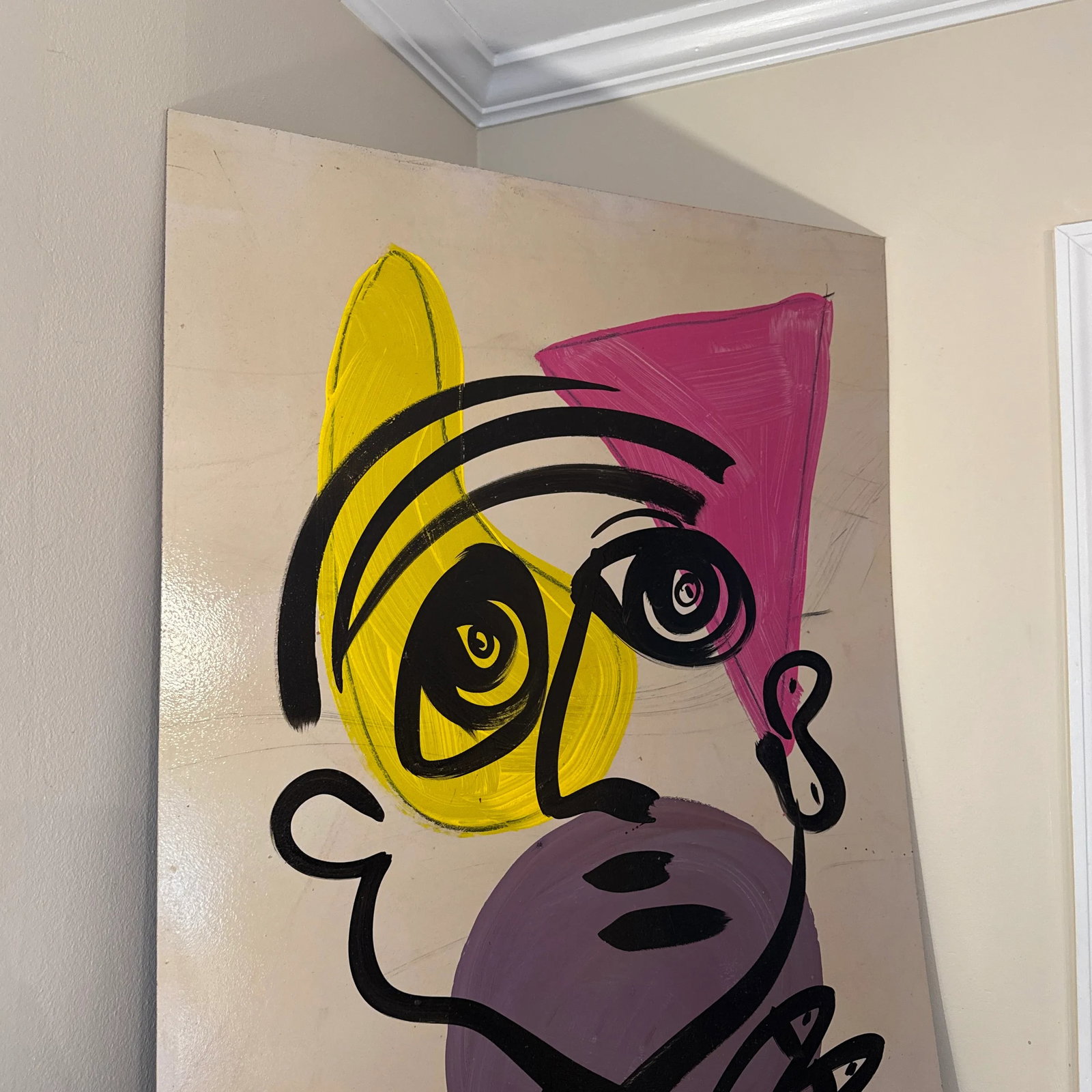 1970 Vintage Peter Keil Abstract Painting on Board - 5