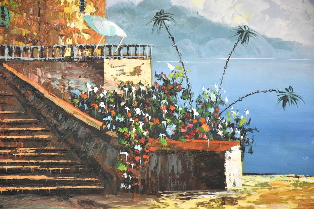 Signed Rossini Landscape Oil on Canvas Painting - 4
