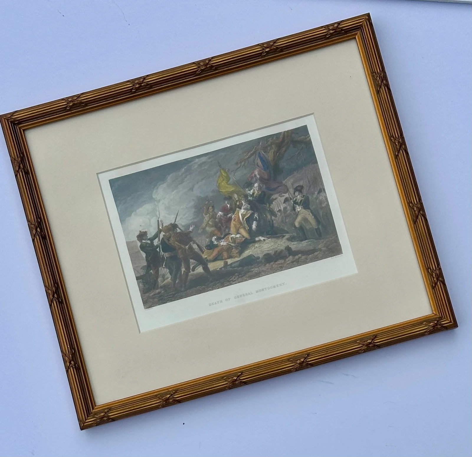 Death of General Montgomery During Revolutionary War, Original Framed Print, 1854 - 3
