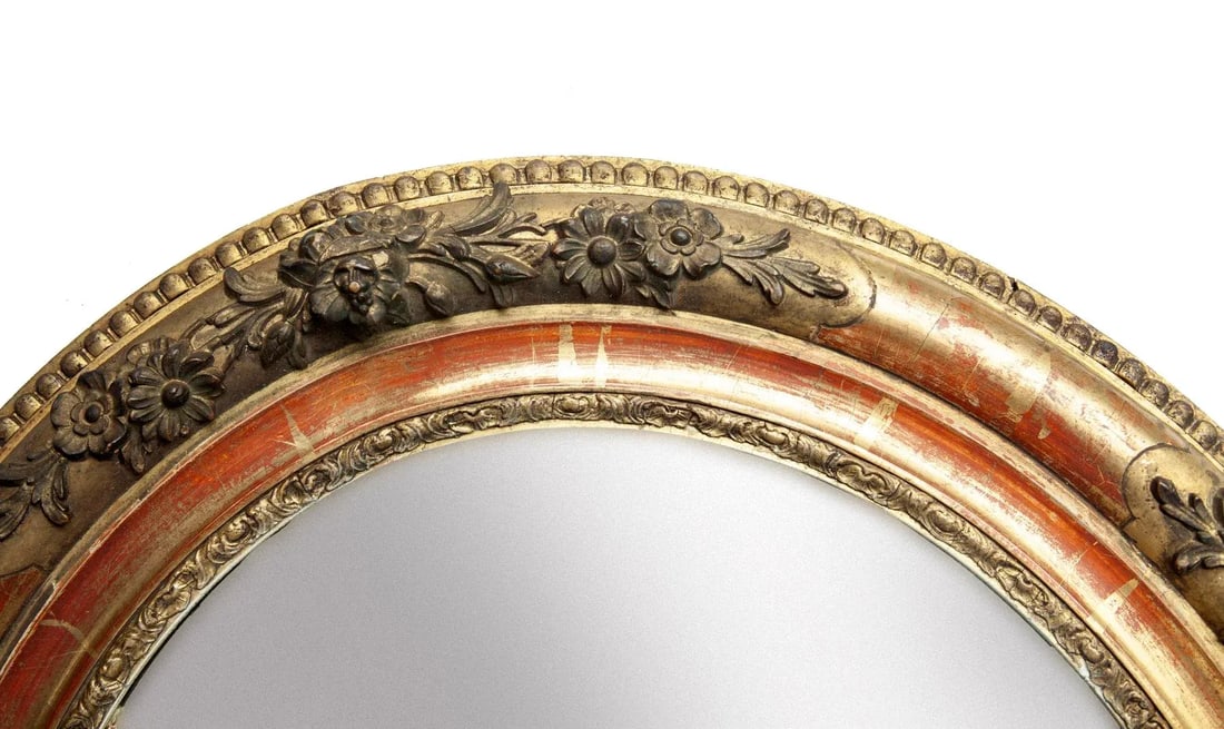 Late 19th Century Oval French Giltwood Wall Mirror - 3