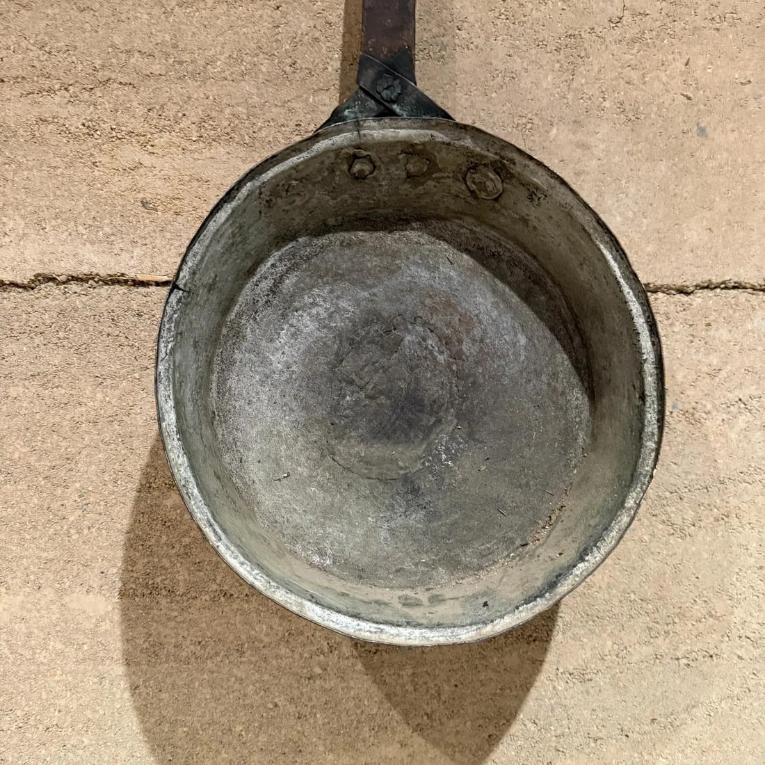 Antique Saute Pan Copper and Brass Cookware Style Dh & M - 6