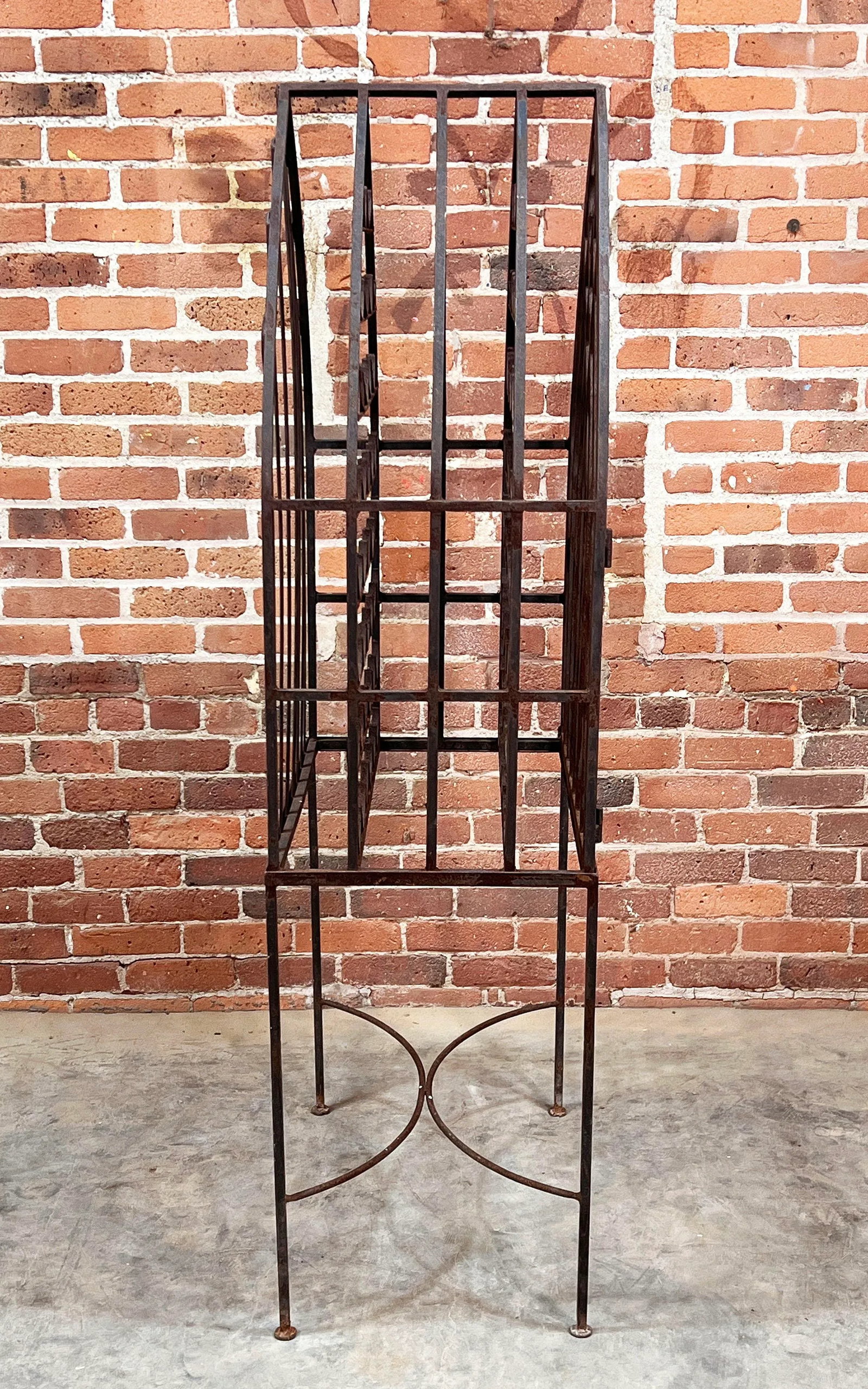 Vintage Wrought Iron Cathedral Style 40 Bottle Wine Rack Cage - 10