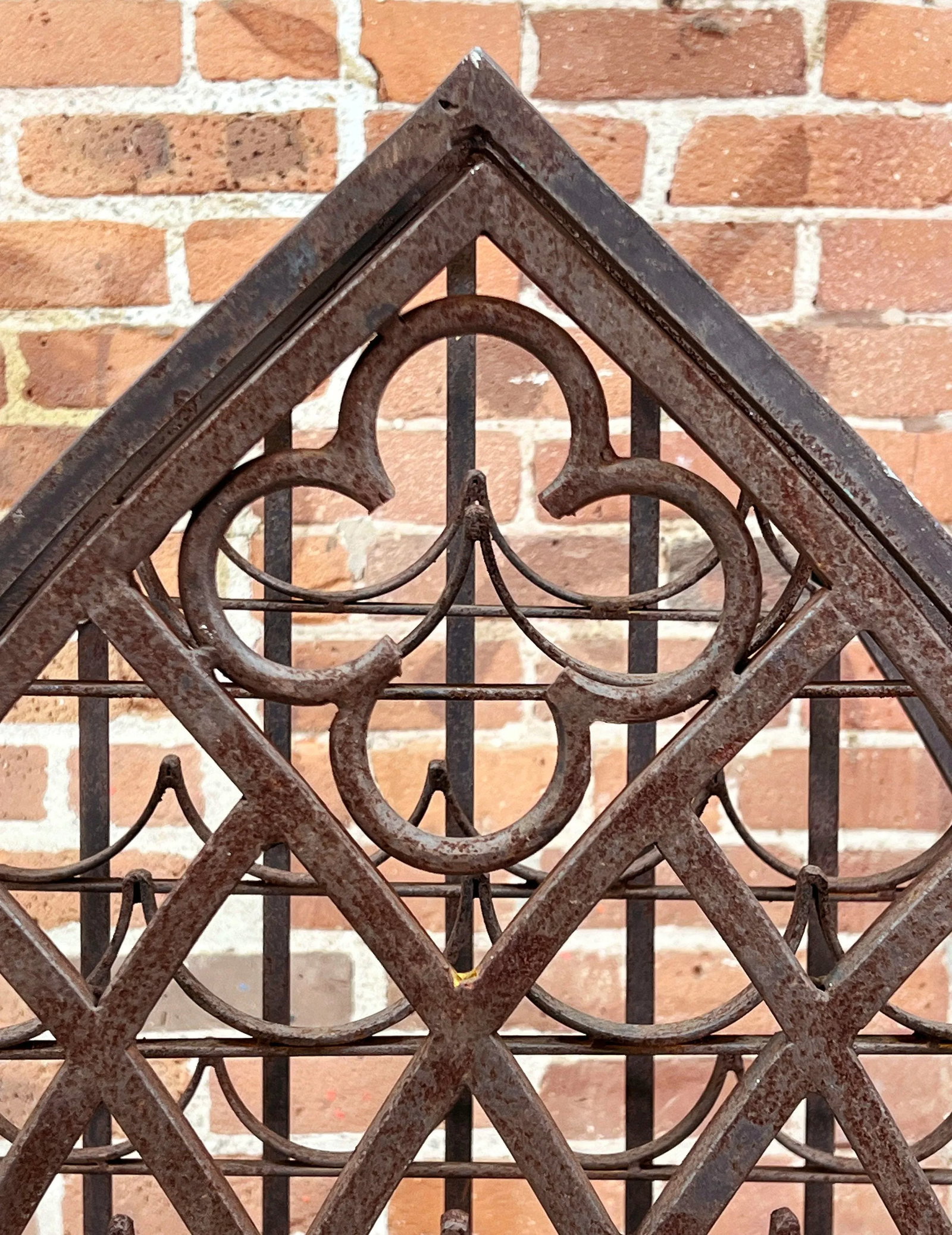 Vintage Wrought Iron Cathedral Style 40 Bottle Wine Rack Cage - 3
