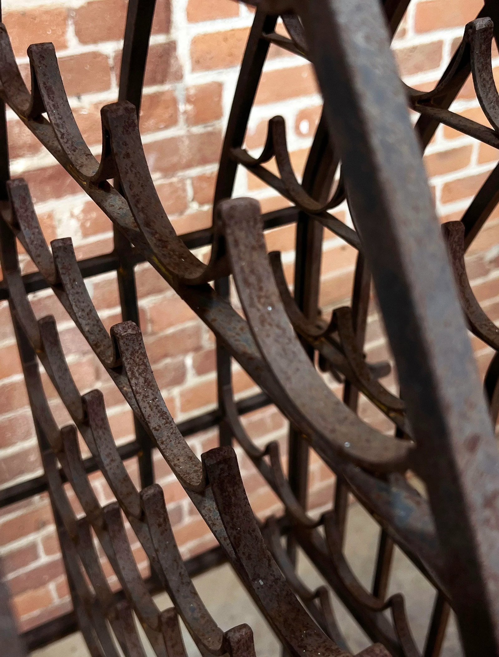 Vintage Wrought Iron Cathedral Style 40 Bottle Wine Rack Cage - 8