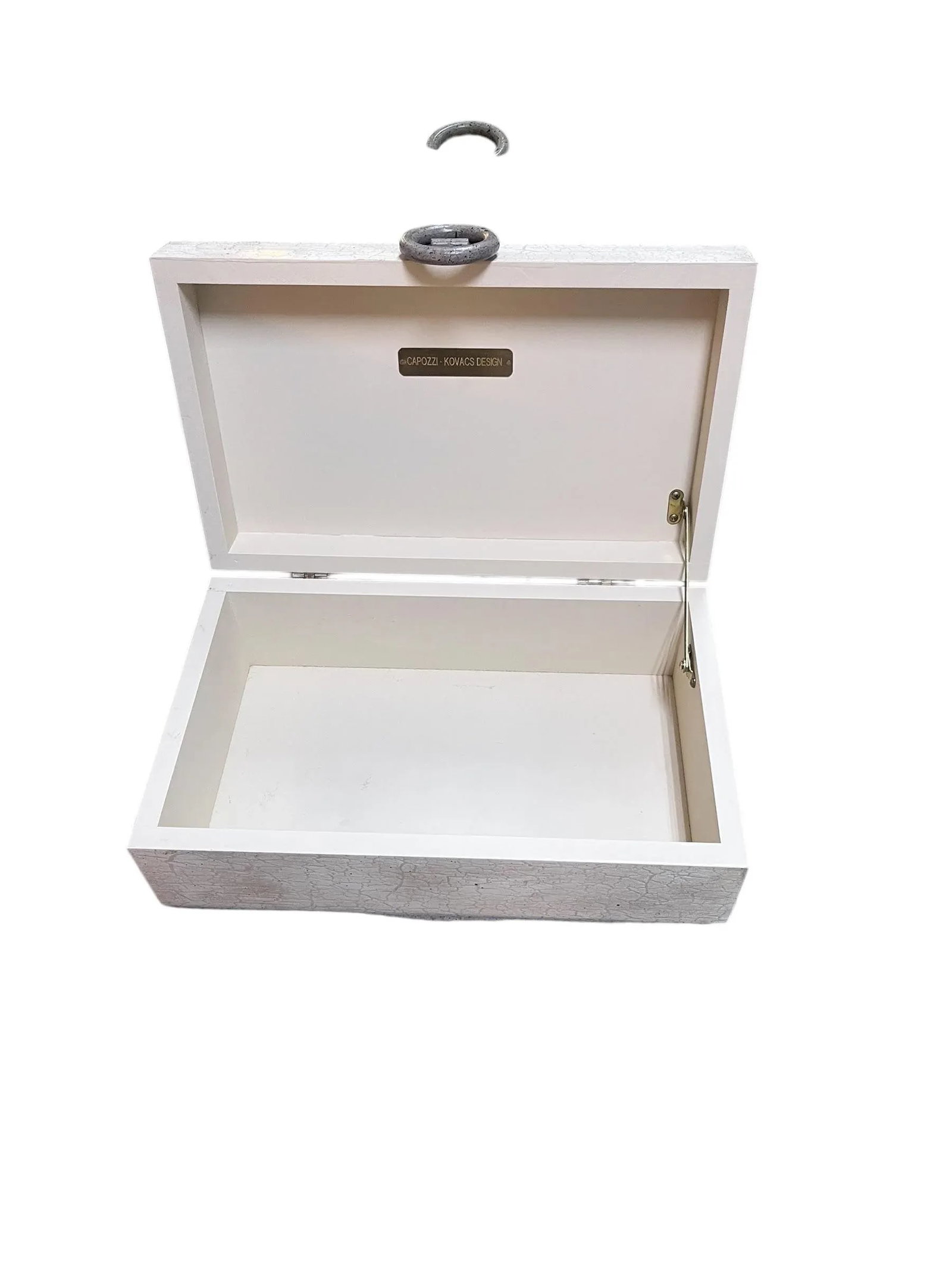 1990s Capozzi Kocacs Design Wooden Box on an Iron Stand - 7