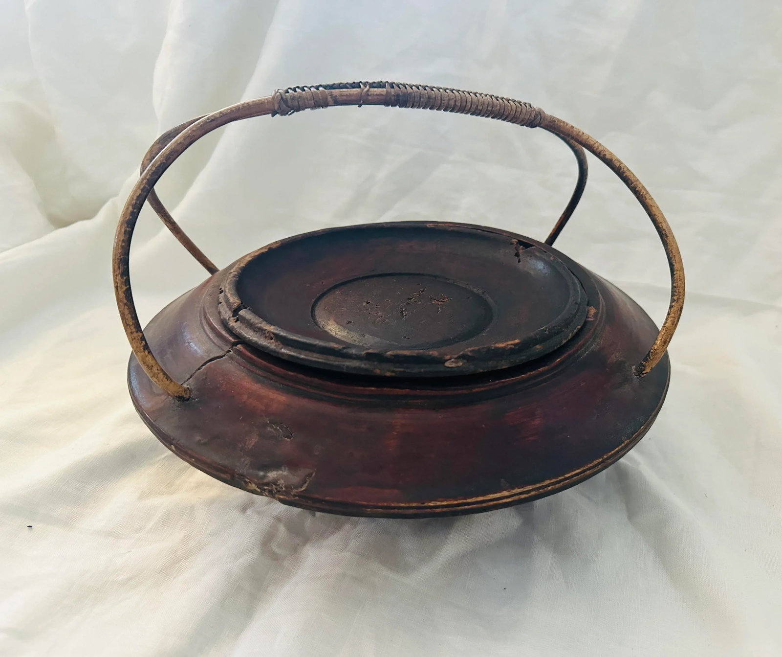 Antique Chinese Wood Food Basket - 3
